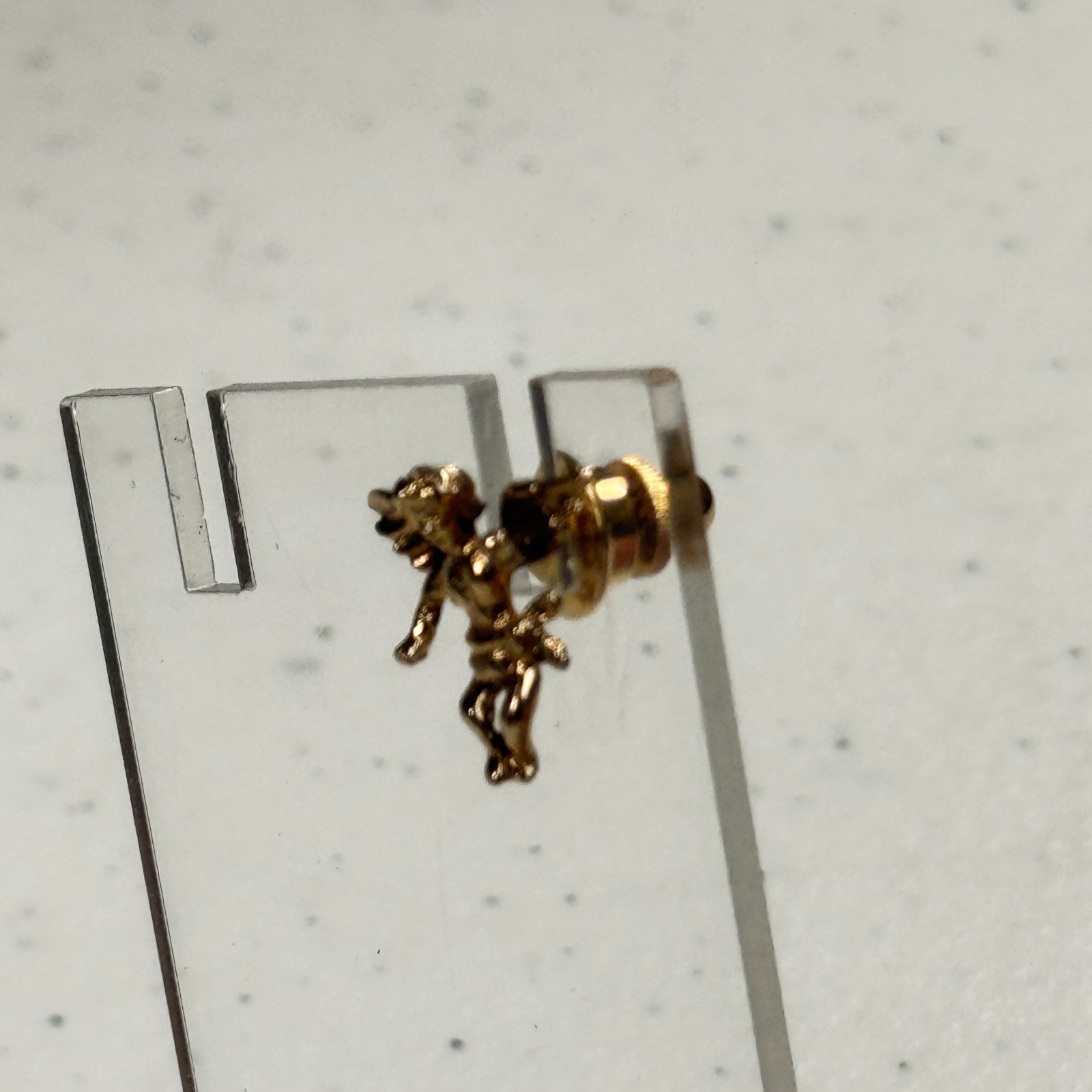 Vintage Brooch Cherub Angel Gold Tone Figural Cupid Mini Lapel Pin Romantic