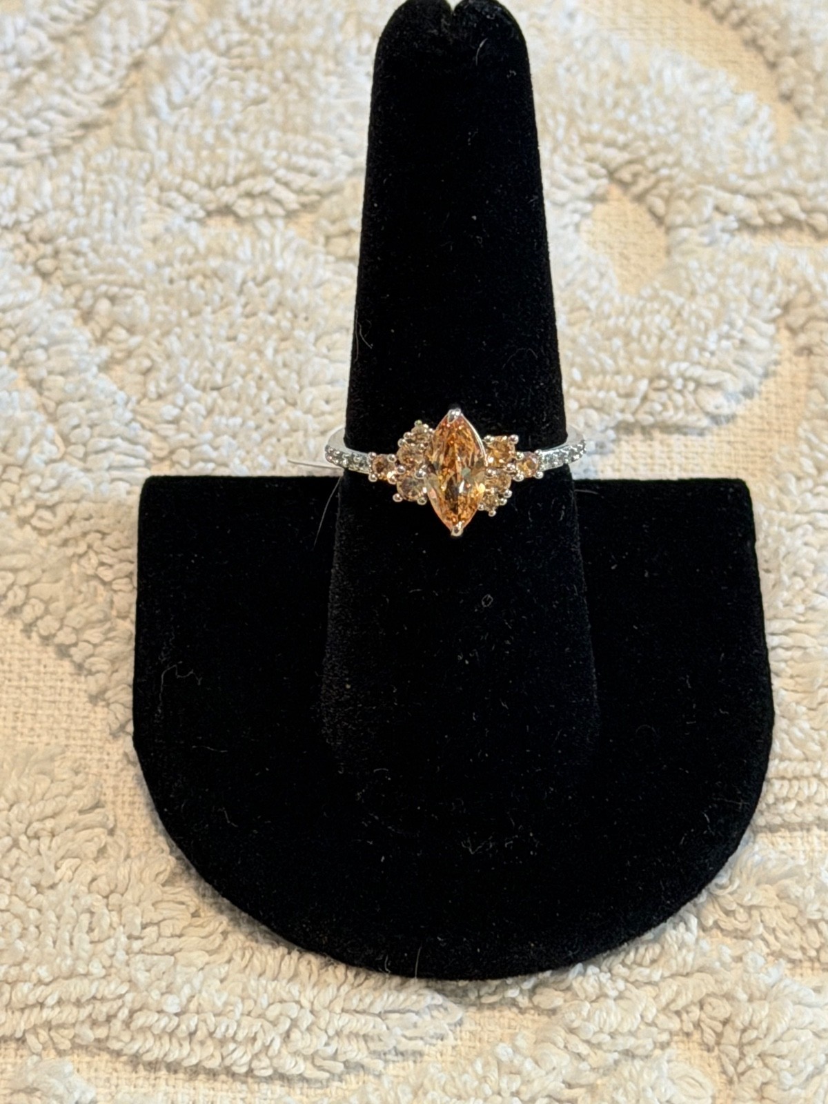 Bomb Party All in The Moments Smokey Topaz CZ RBP 7463 Size7 Rhodium Pl