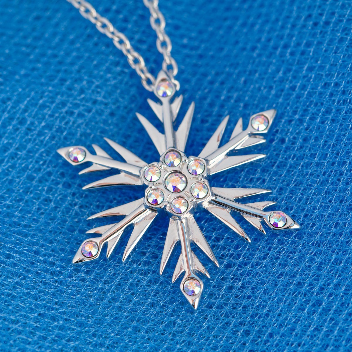 Disney X RockLove NEW ‘Frozen’ Crystal Snowflake Pendant Necklace in Silver