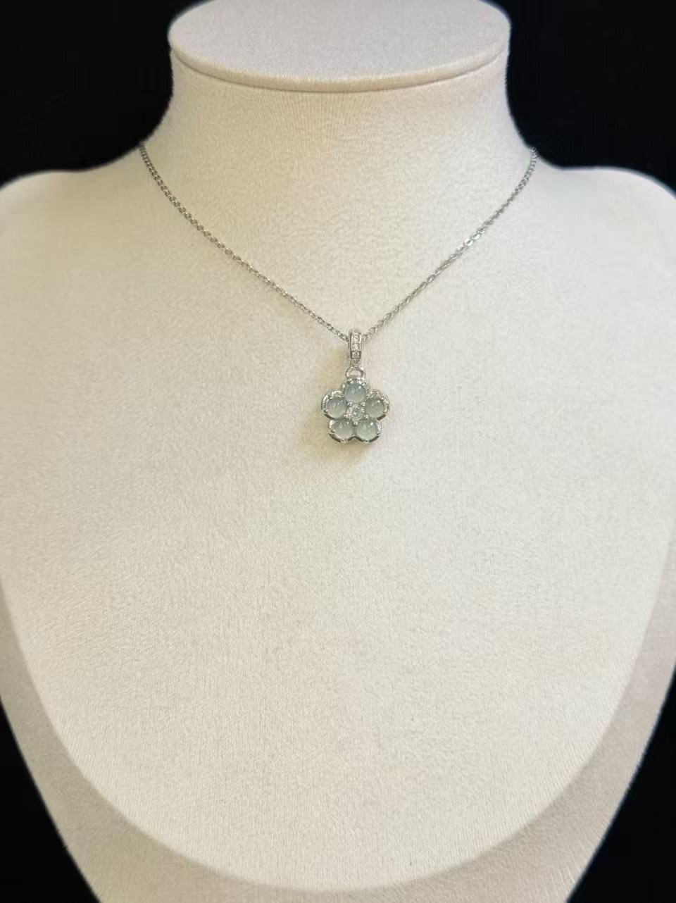 Natural sky blue jadeite pendant
