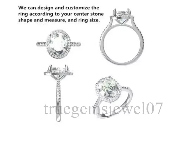 925 Sterling Silver Semi Mount Ring Round Cut 8mm Ring DIY Setting Fine Jewelry