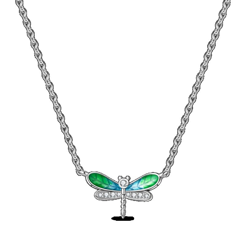 PANDACH 925 Sterling Silver Women Necklace Dragonfly Charm Pendant Jewelry Gifts