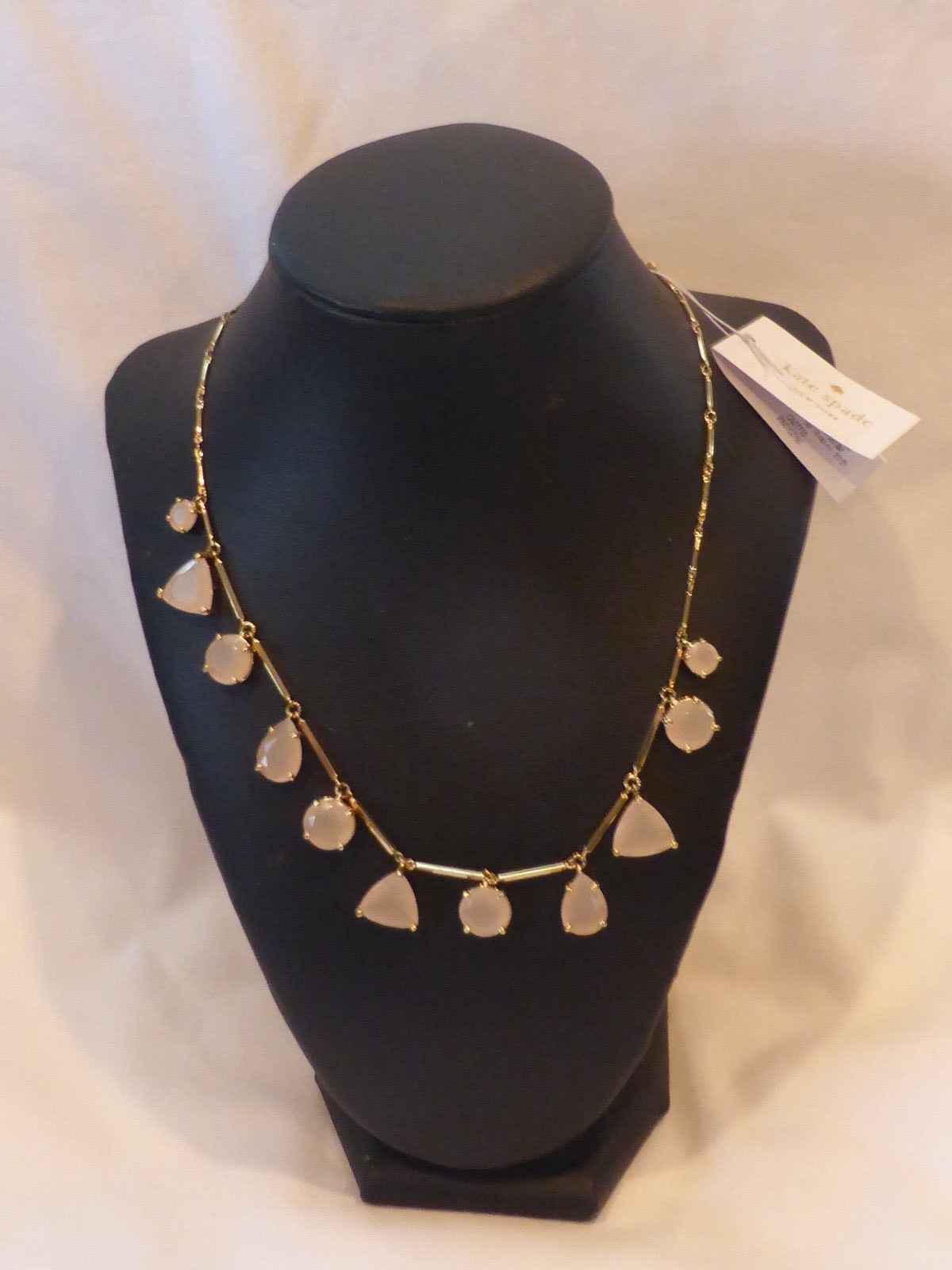 Authentic Kate Spade Twinkle Light Necklace Light Pale Peach Stone NWT $98