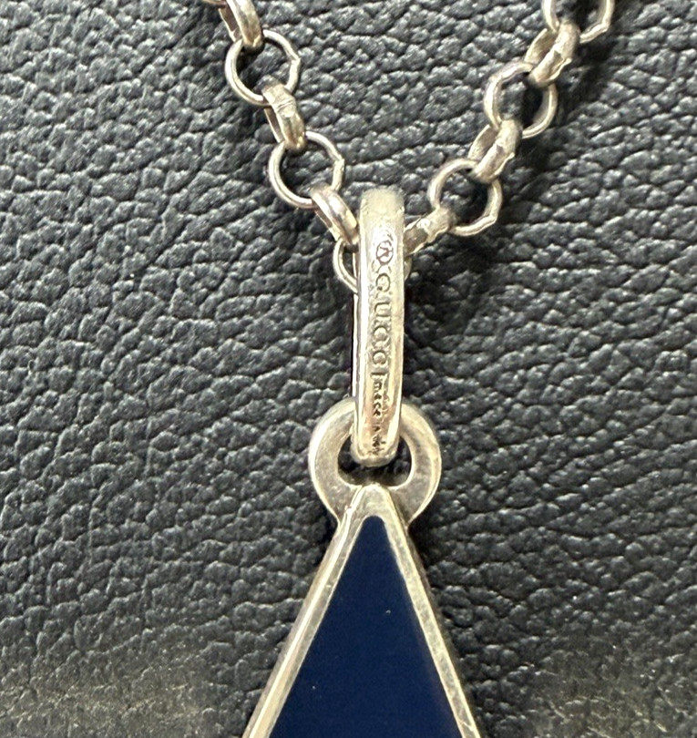 Gucci Ghost Navy & Red Enamel Star Silver925 Necklace Pendant Item Only