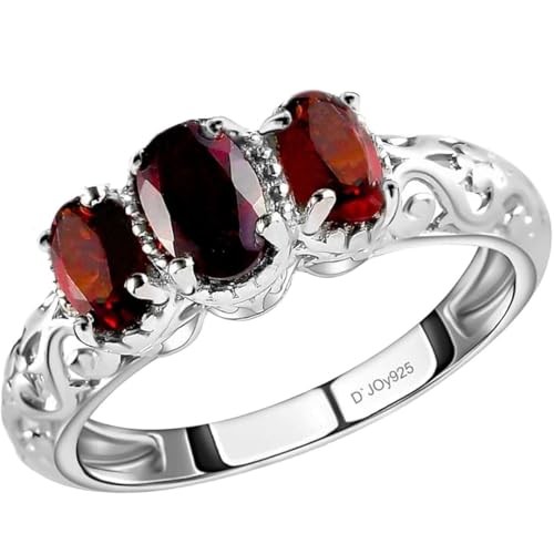 925 Sterling Silver Platinum Plated Citrine 3 Stone Ring Jewelry Size 7 Ct 0.9