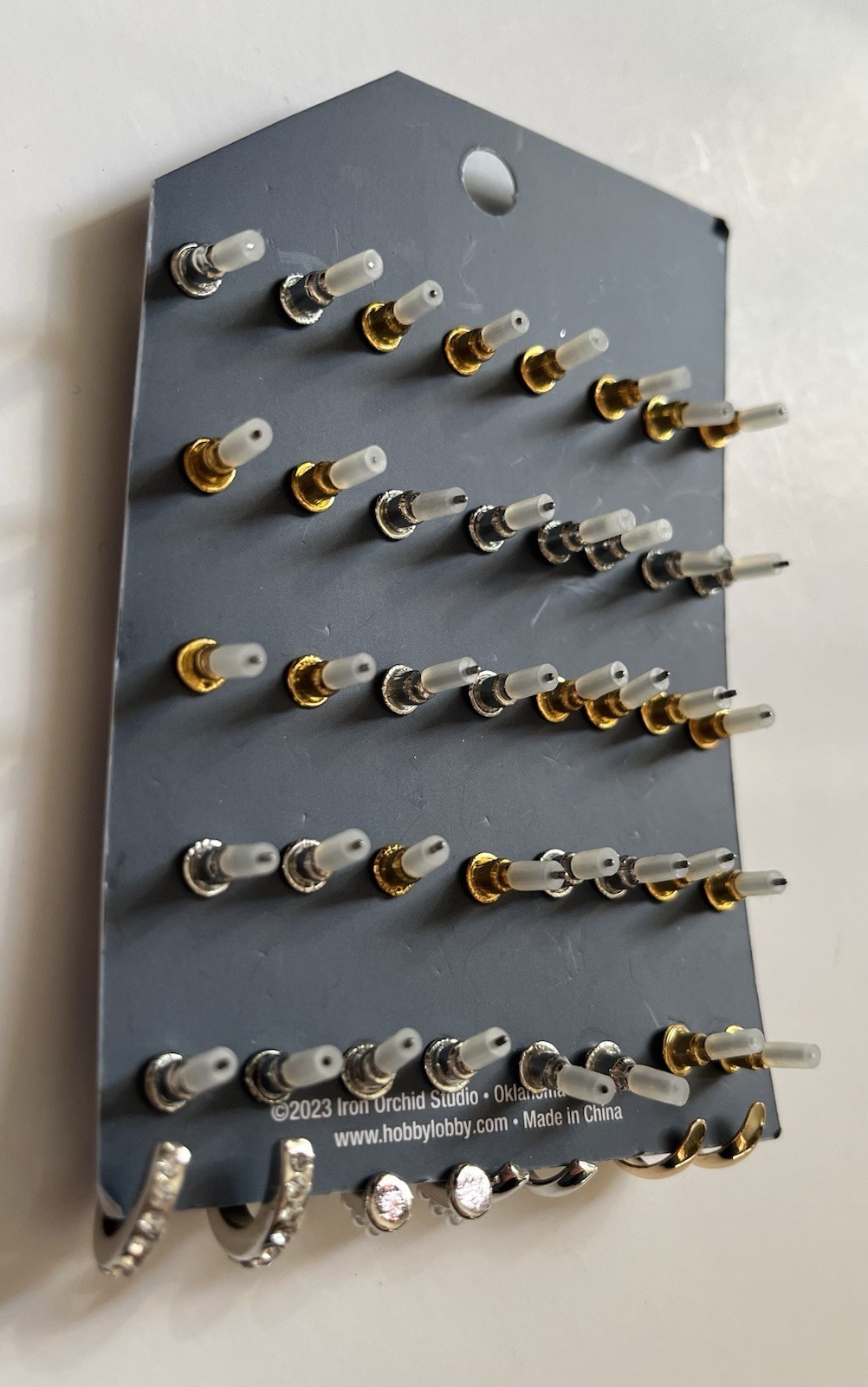 Iron Orchid Studio Simple & Shiny Post Earrings, Nickel Free, 20 Pair Packet