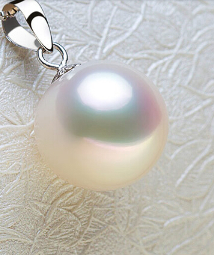 wholesale 8-16mm Beautiful White shell Pearl Pendant Silver plated Clasp