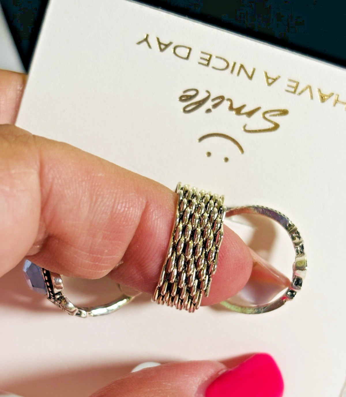 7pc Women Boho Silver Tone Ring Set Snake Elephants and Other Fashion Styles