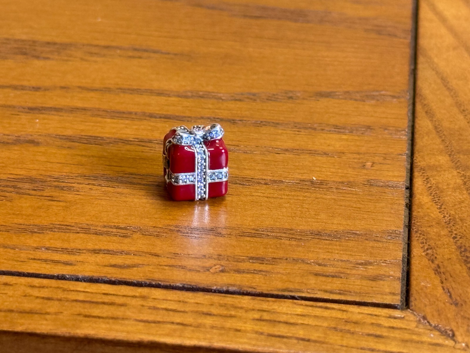 Authentic Pandora Sparkling Surprise Present Red Enamel CZ Charm