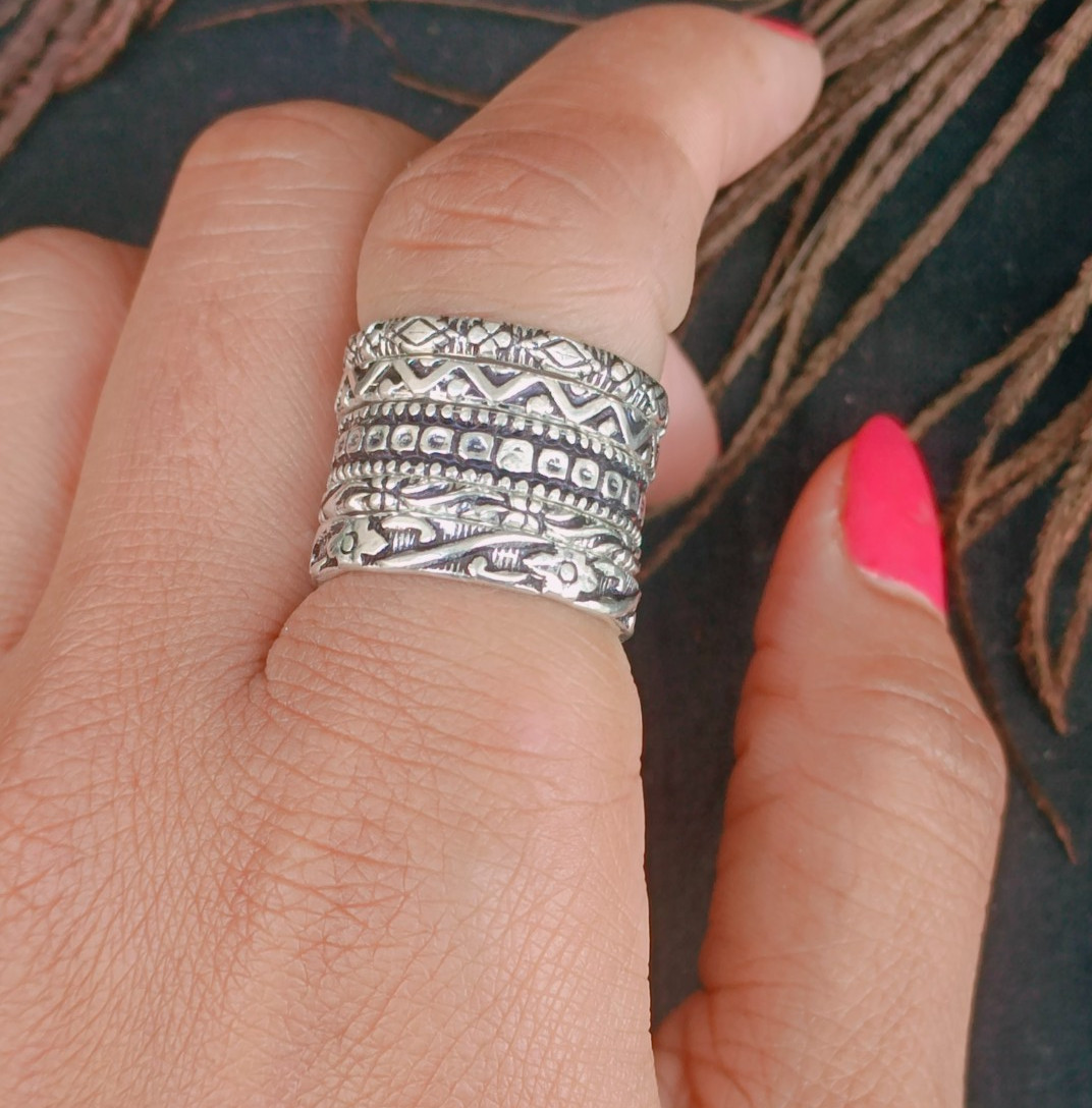 Stacking rings Silver band rings Stackable 925 Sterling Silver 5 Rings Set B372