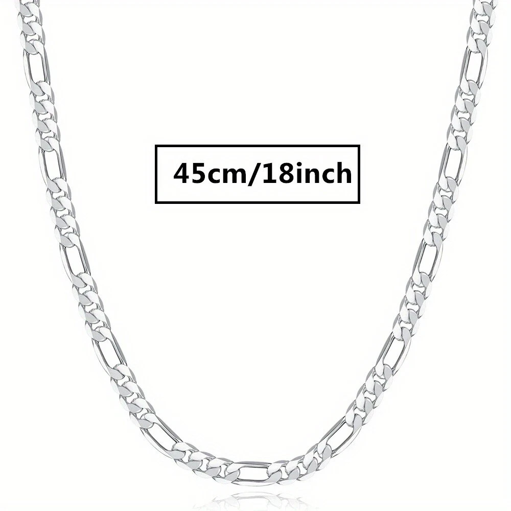 Hot 925 Sterling Silver Fashion Jewelry 6mm Chain Necklace Gift For Man Women