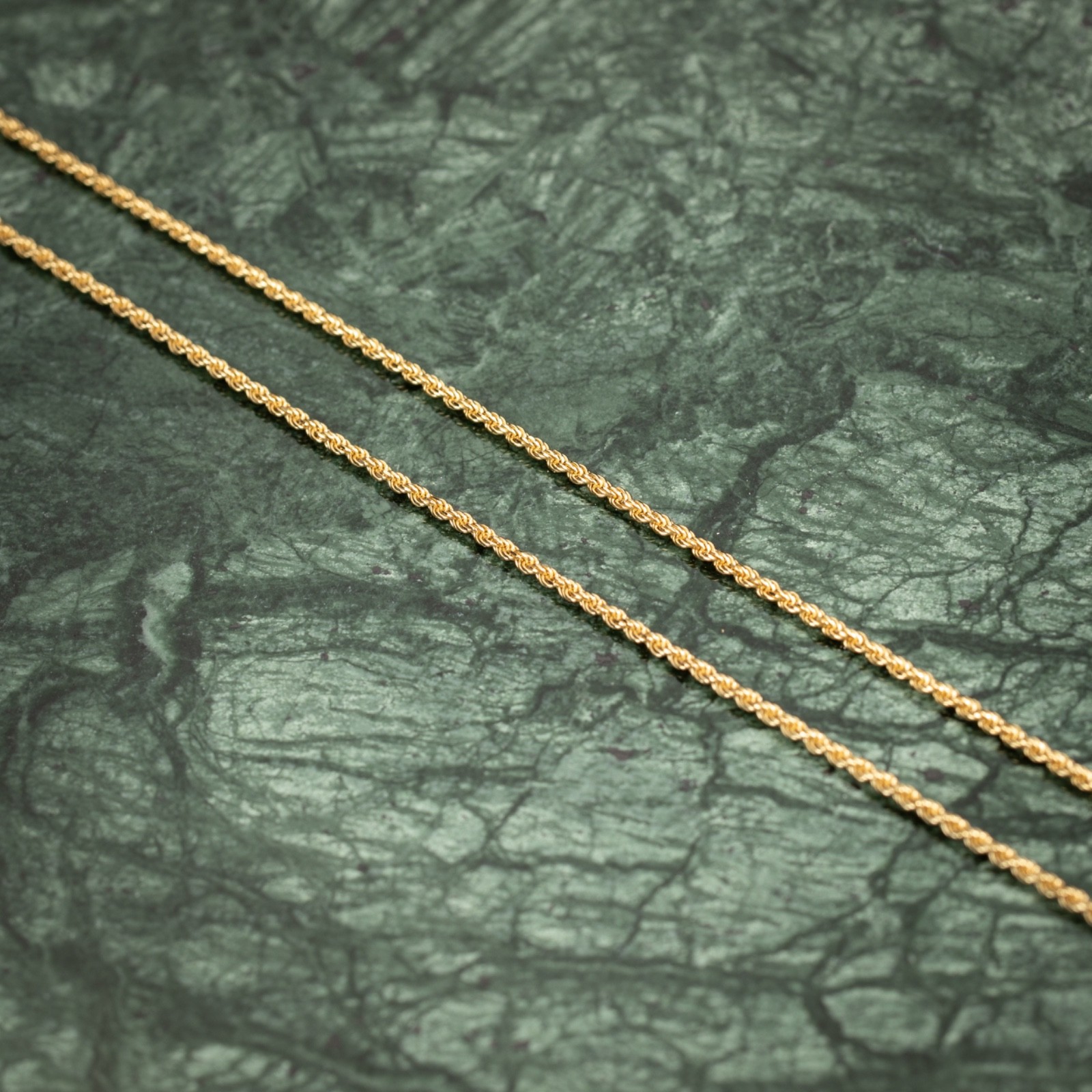 Solid Yellow Gold Plated Heavy 925 Sterling Silver 2MM Twist Rope Chain Necklace