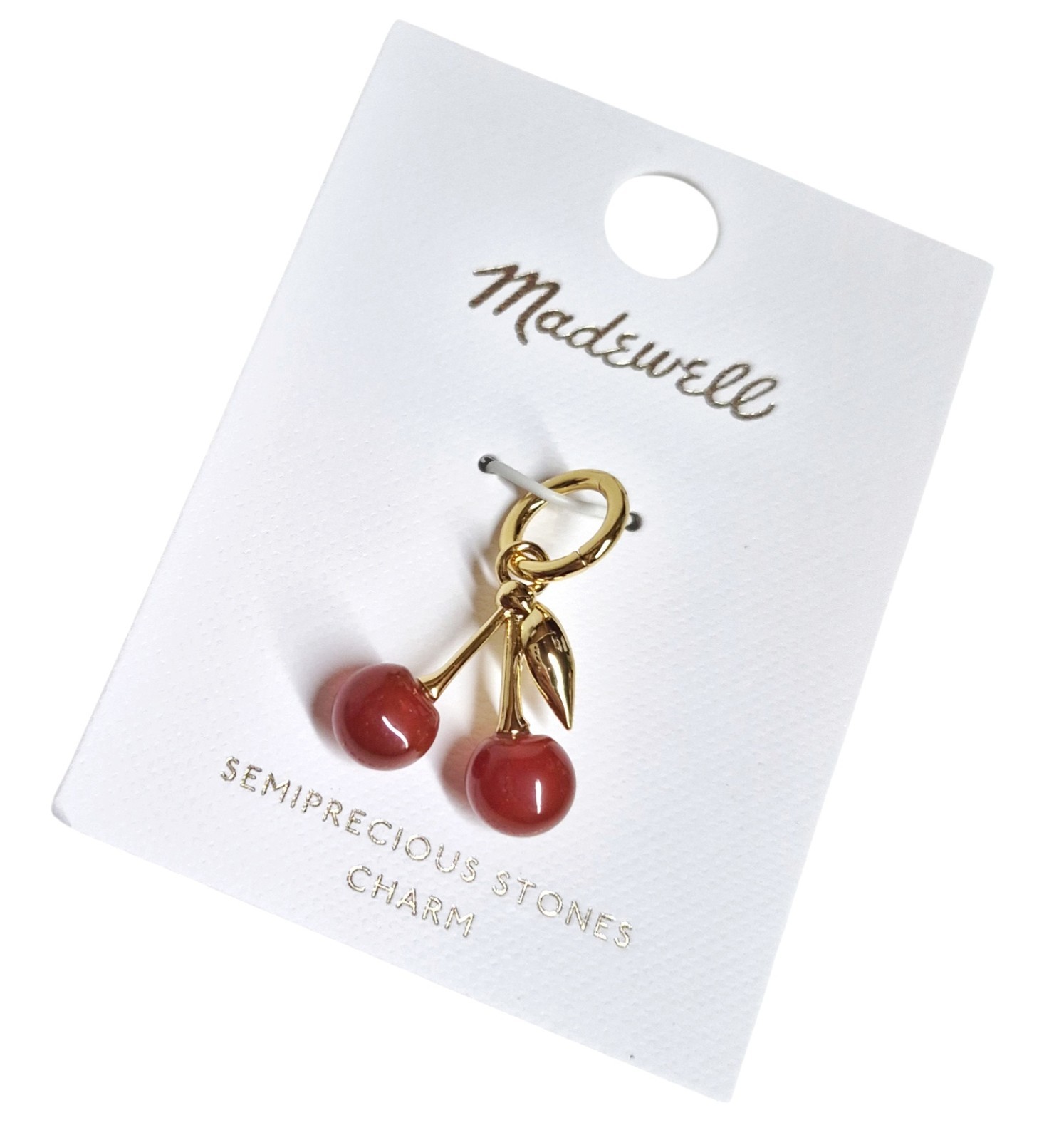 Madewell Semiprecious Cherry Charm Antique Gold Red Brass Nickel Safe NZ803 New