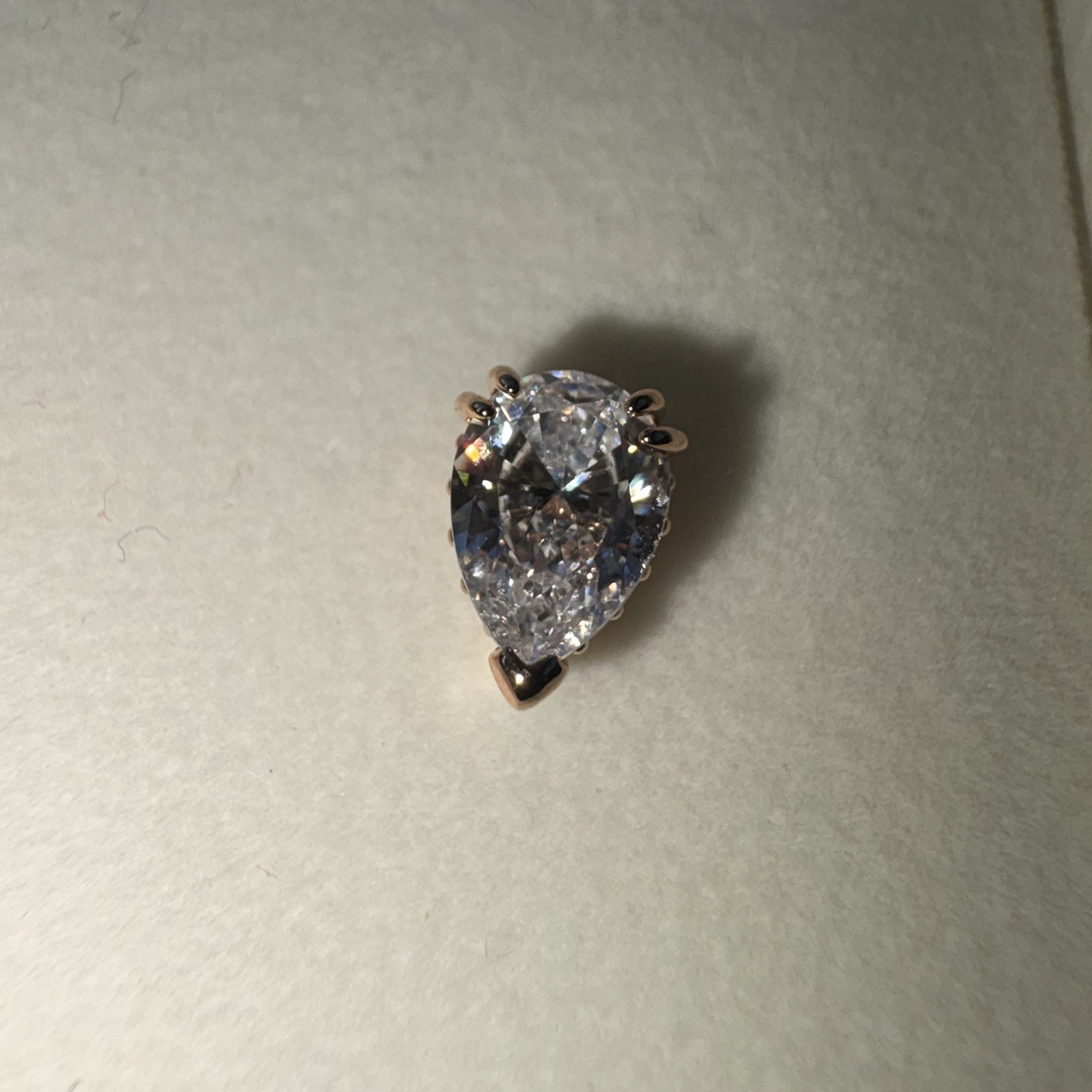 Swarovski Stilla Stud Earrings, Pear Cut, White, Rose Gold Tone Plated 5734248