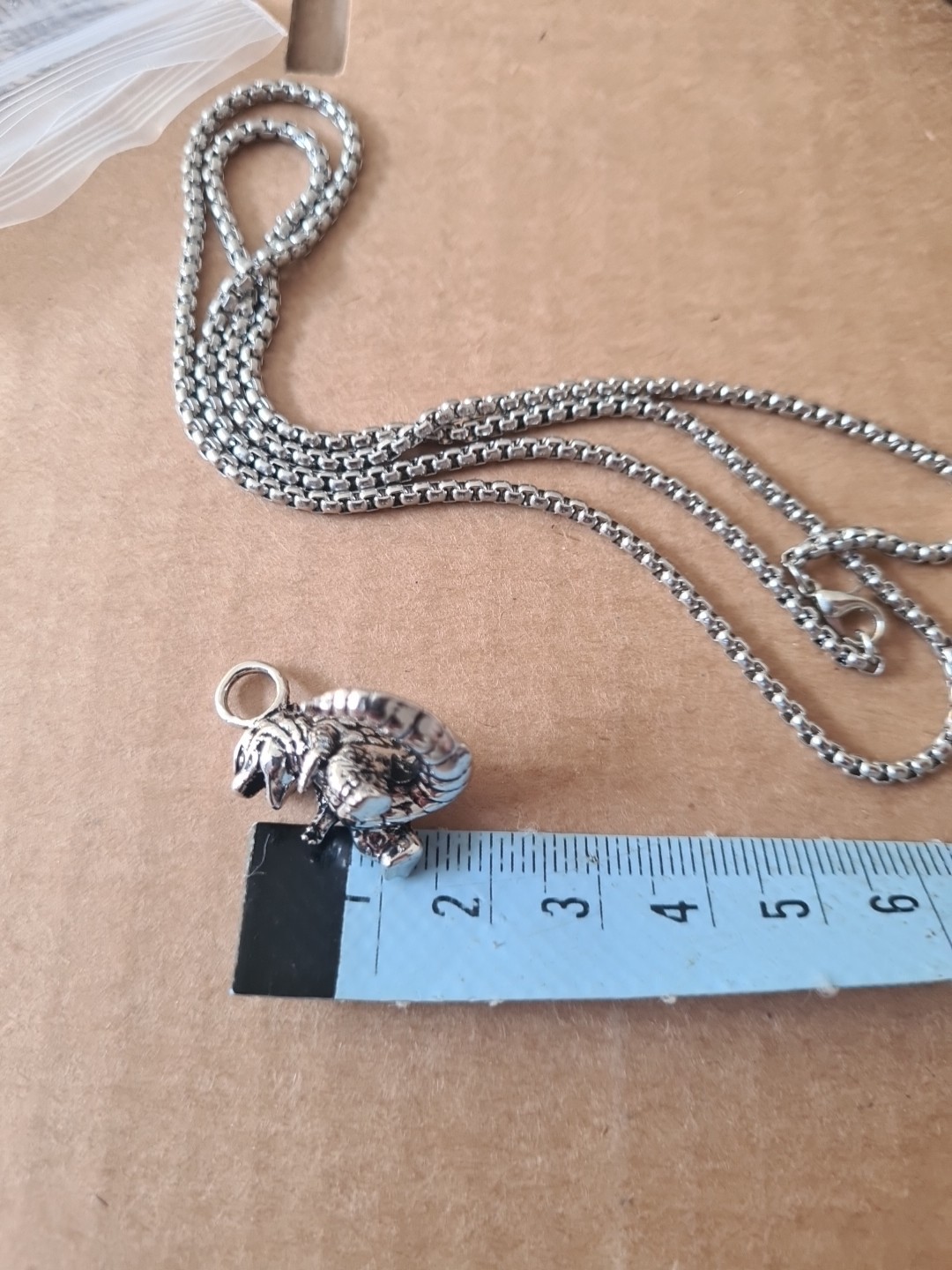 Small Godzilla Style Steel Alloy Necklace Pendant With Chain New Unbranded