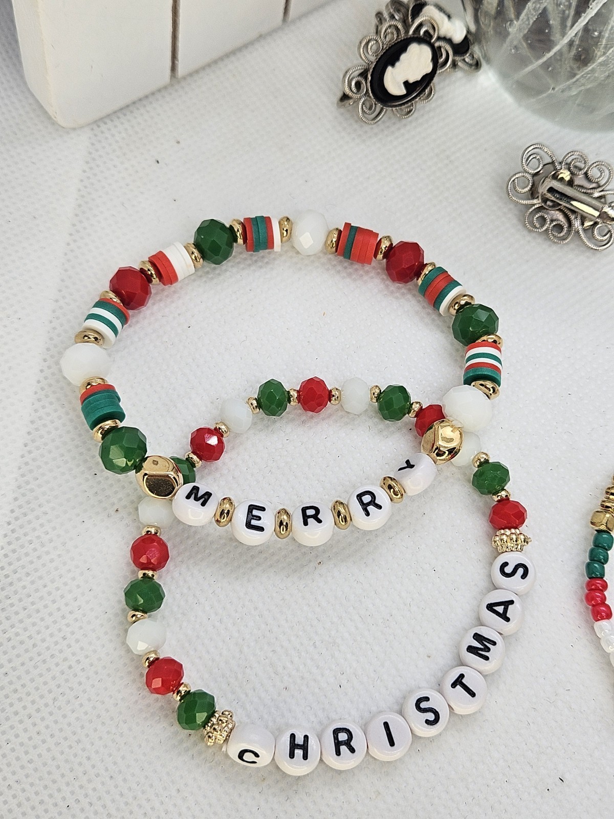 Joyful Christmas Colored Set Of 4 Bracelets Bundled For Xmas Gifts