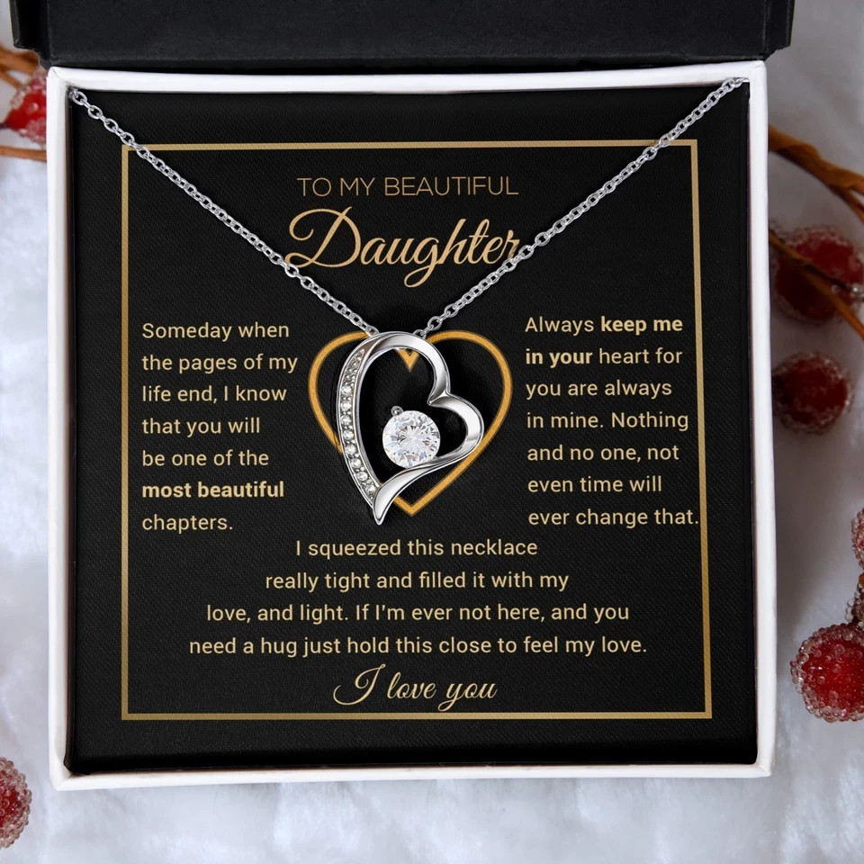 To My Daughter Necklace Birthday, Graduation, Valentine Gift from Dad,Father Gif