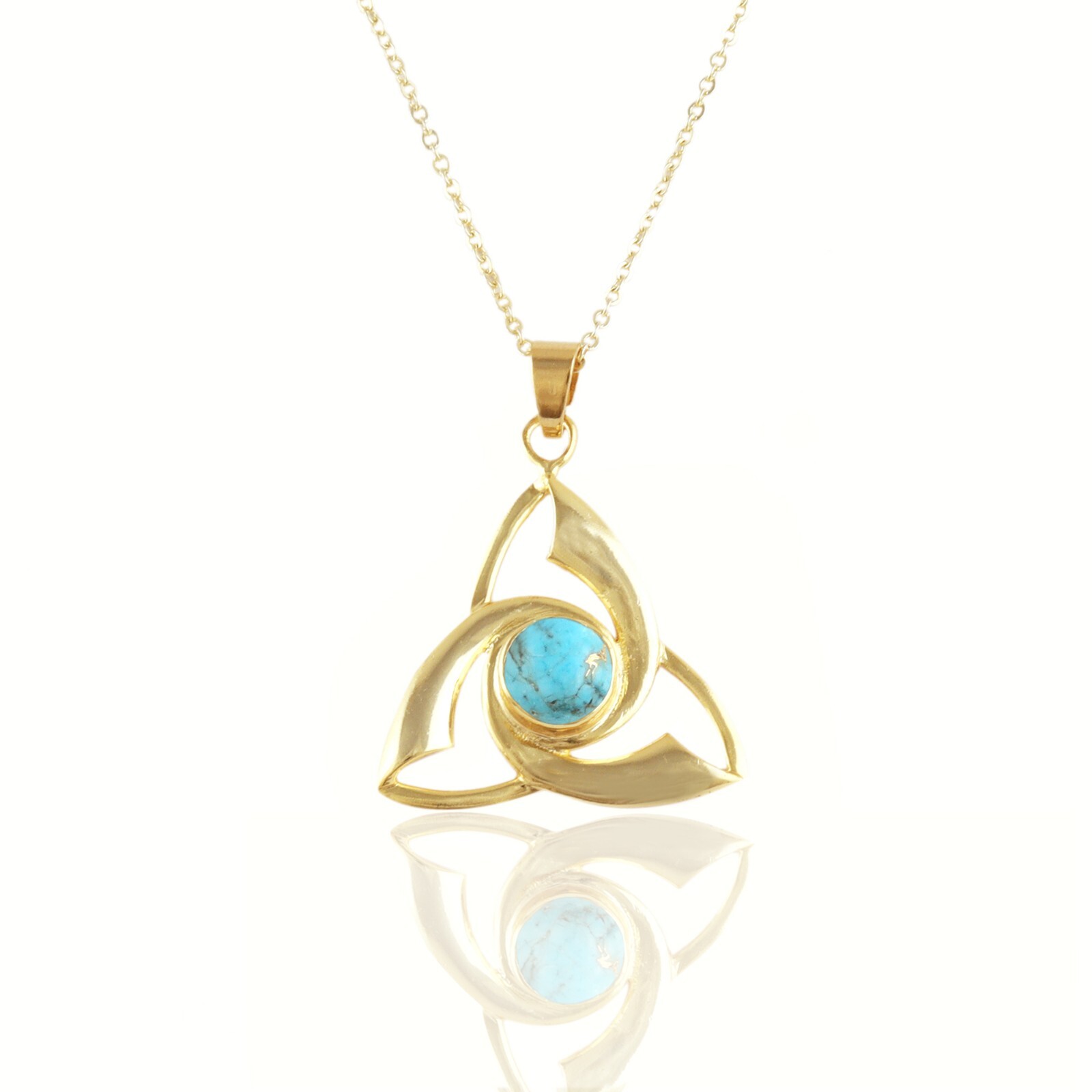 Good Quality Copper Turquoise Gold Plated Lobster Pendant Necklace Wedding Gift
