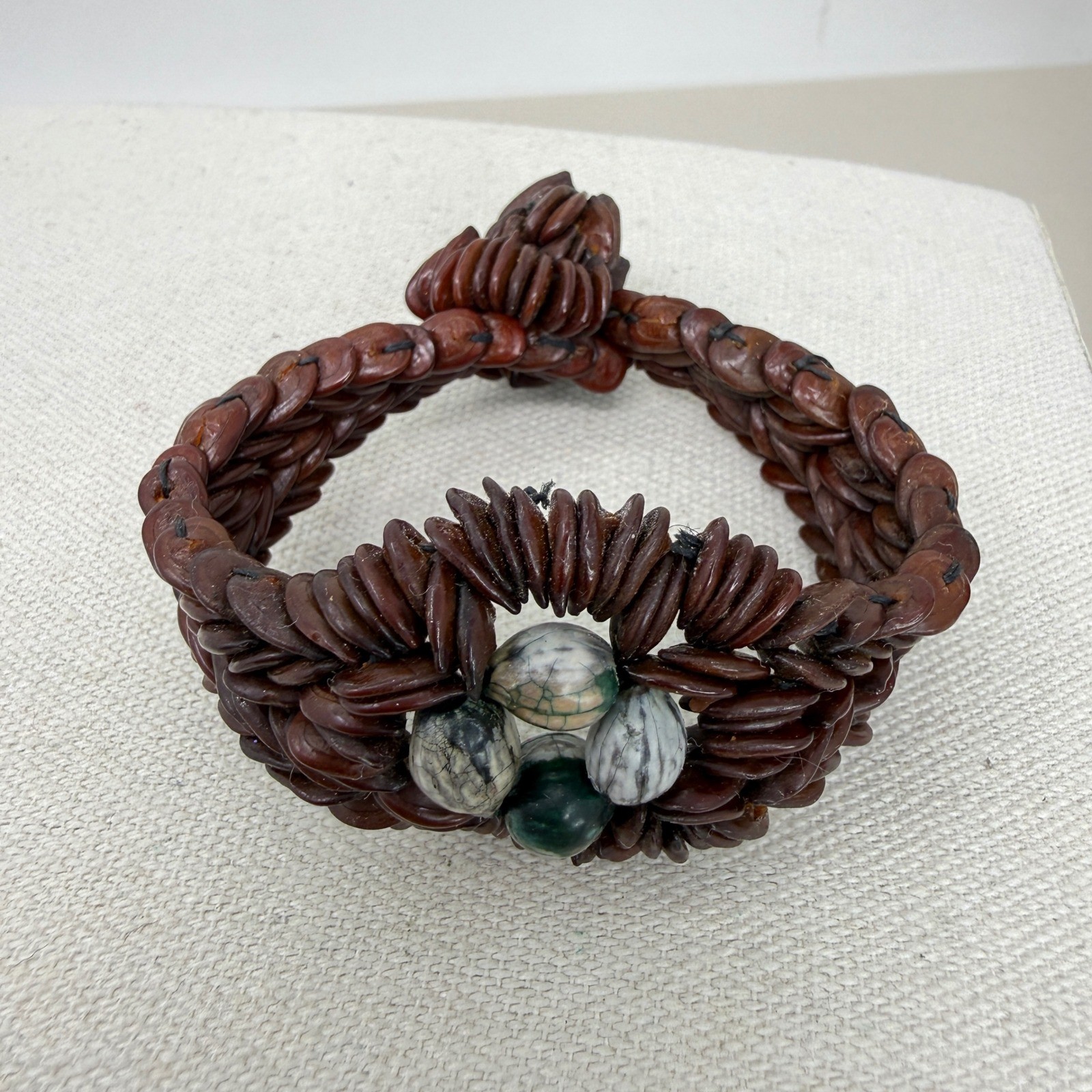 Koa Seed Bracelet Vintage Hawaiian Collector Souvenir Boho Island Beach
