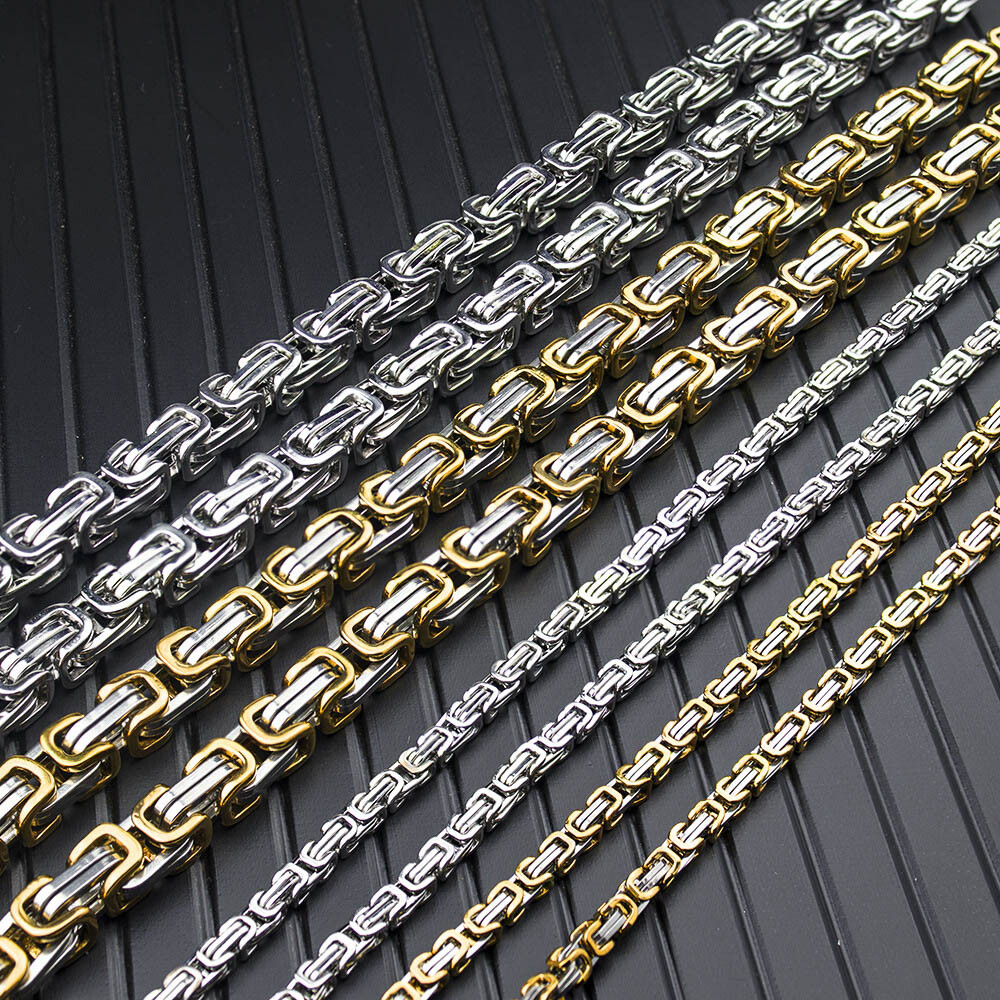 Stainless Steel Byzantine Chain Bracelet | Gold/Silver | Multiple Sizes