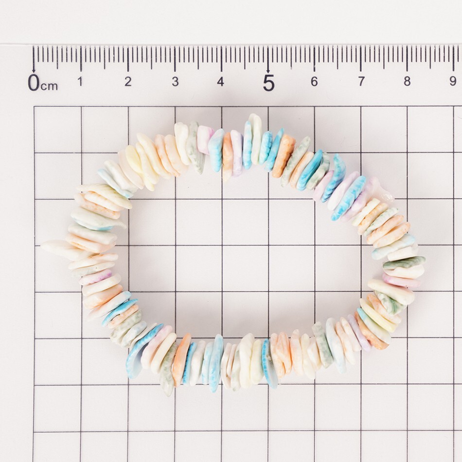 Beaded Multi Color Shell Chip Elastic Bracelet