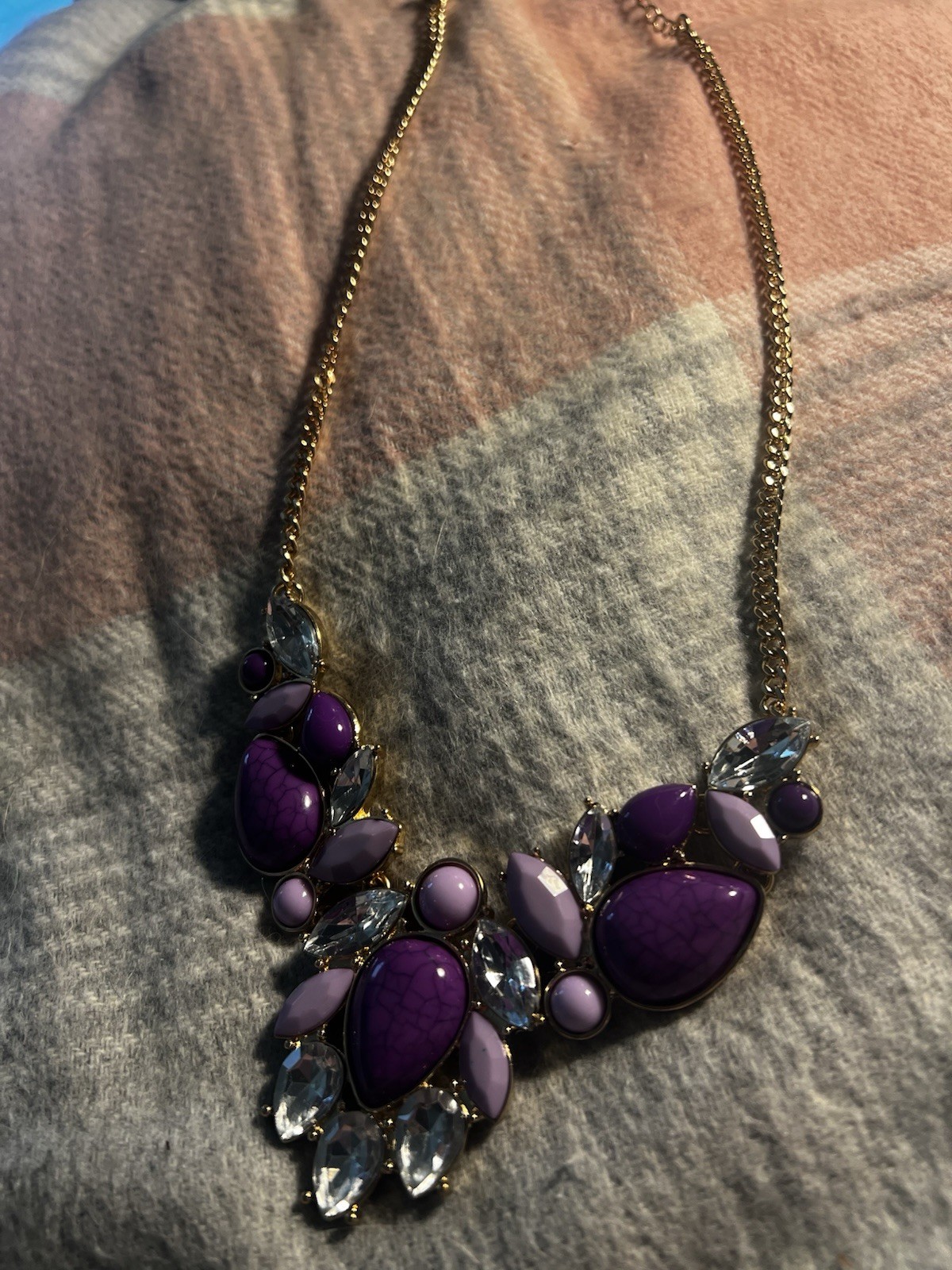 Charming Charlie Statement Necklace approx. 20 inches Purple!