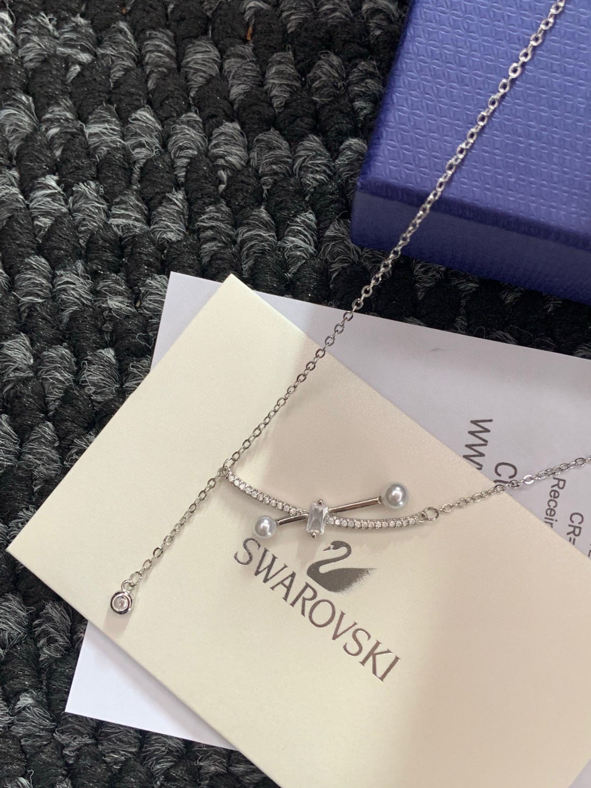 Swarovski Micro-pavé Tassel Pearl Necklace
