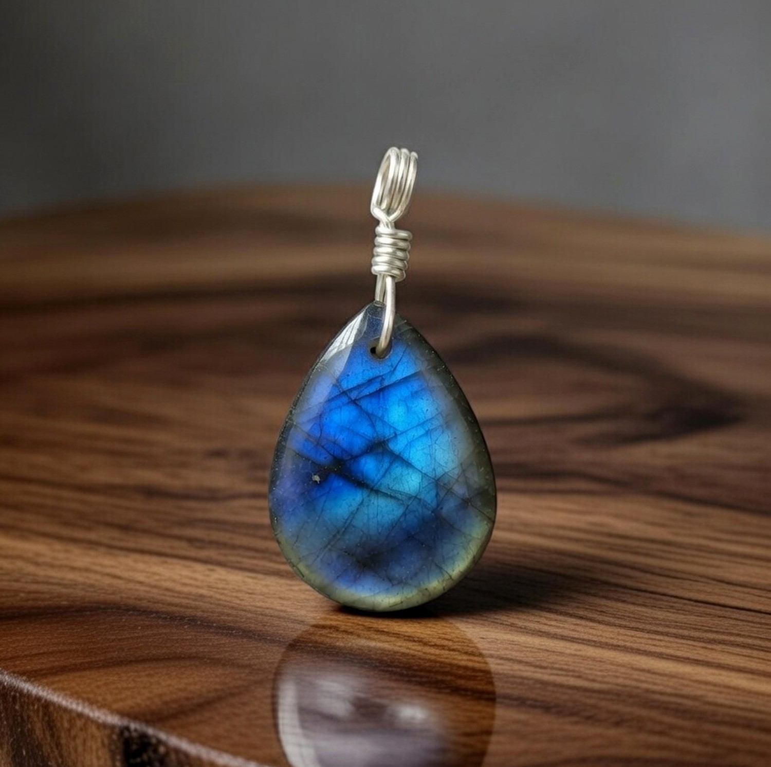 50.20 Ct Blue Fire Labradorite Cabochon Pendant Natural Flashy Gemstone Jewelry
