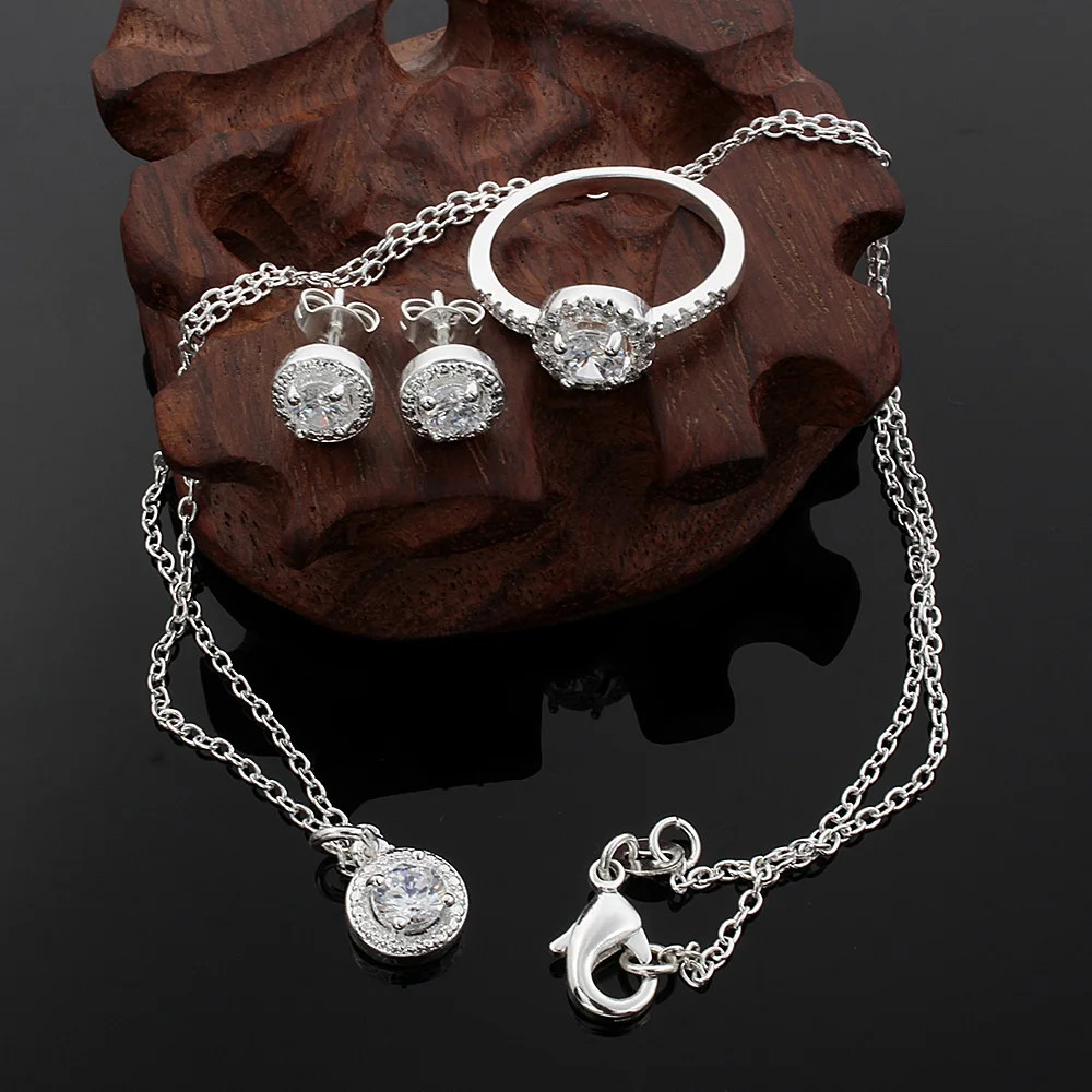 925 Sterling Silver Cute Solid Christmas Gift Noble Fashion Elegant Women Shiny