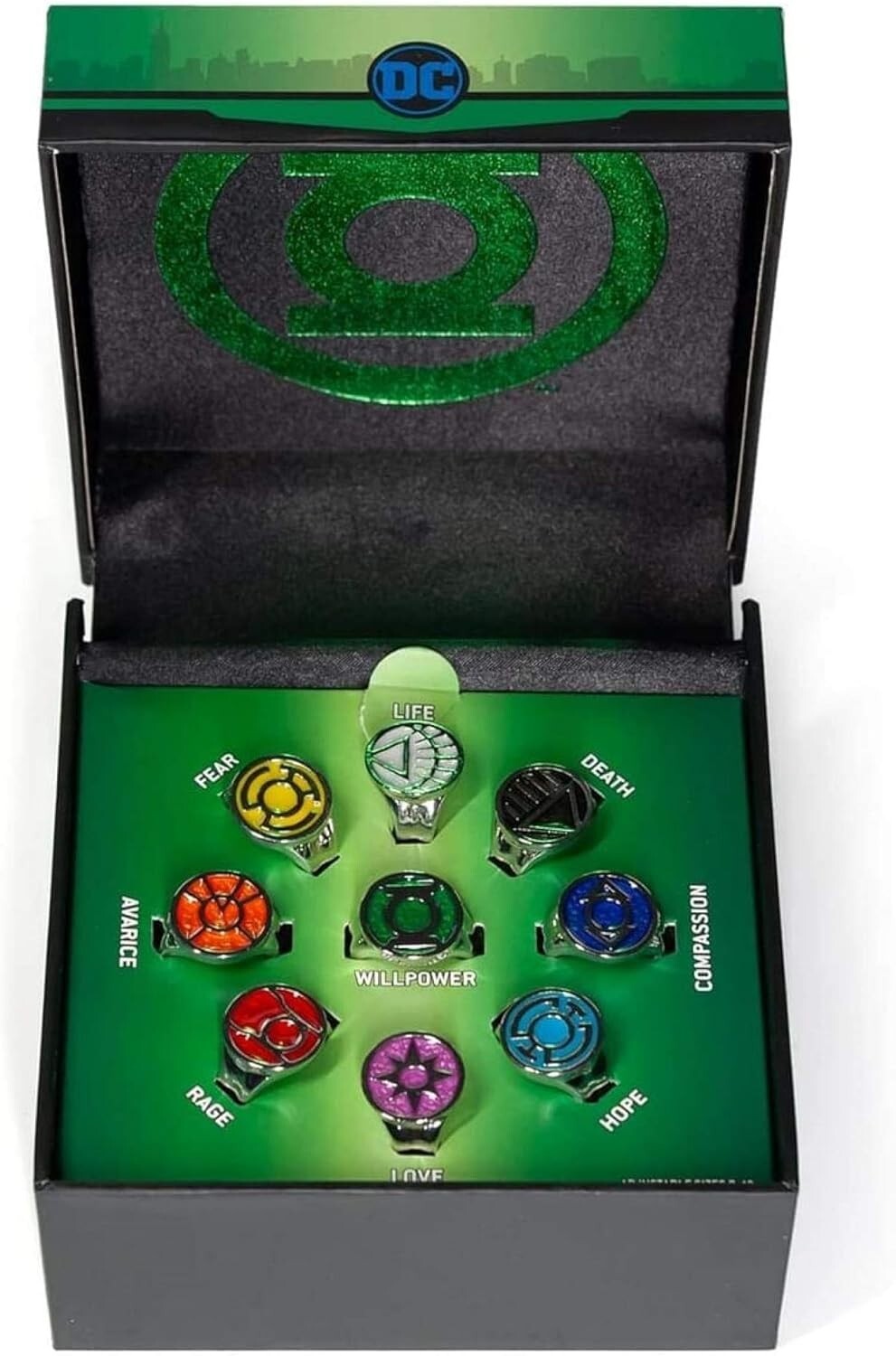 DC Comics Green Lantern Power Rings – Set of 9 Rings