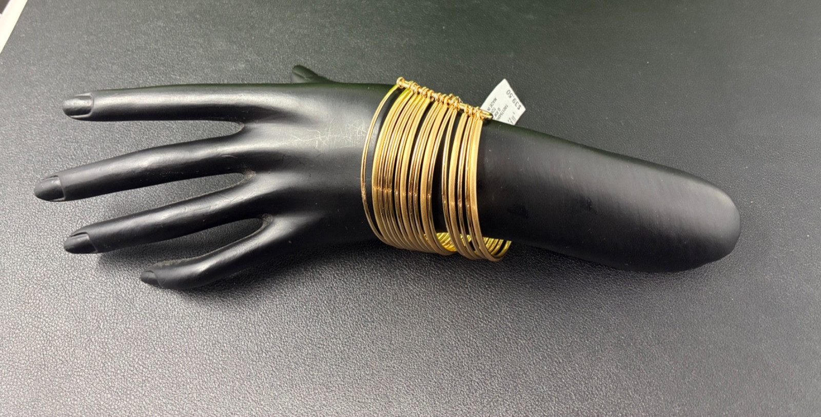 Style & Co Gold Tone Wide Cuff Bracelet Adjustable Layered Bangle NWT