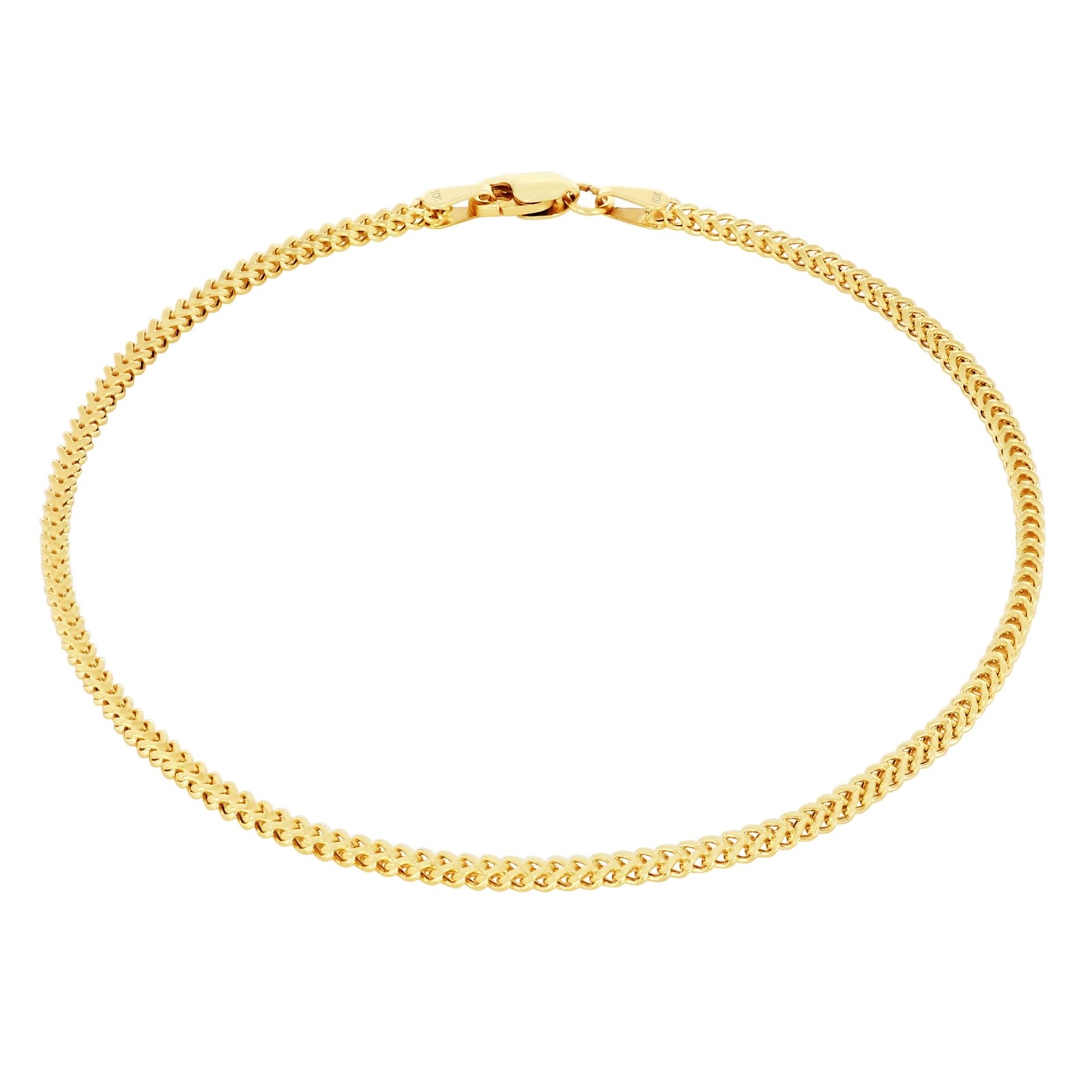 10k Yellow Gold 1.5mm-6mm Franco Box Bracelet Chain Men Women 7″ 7.5″ 8″ 8.5″ 9″