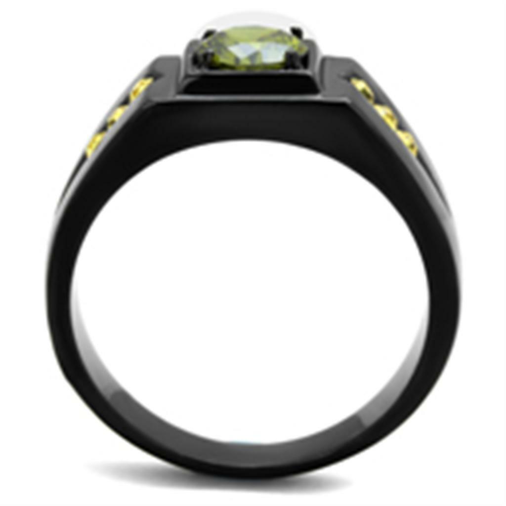 TK1928 – IP Black(Ion Plating) Stainless Steel Ring with AAA Grade CZ in
