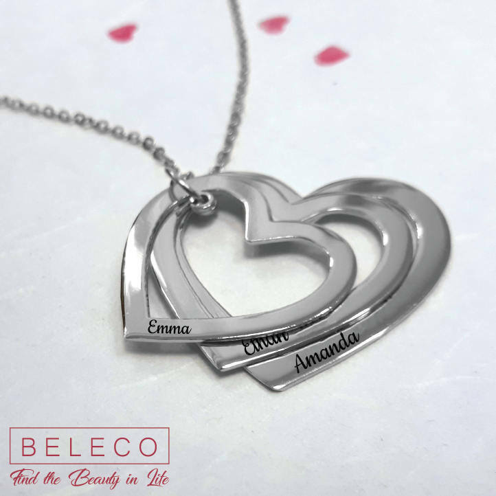Personalized Heart Necklace Customized Love Charms Custom Jewelry Gift For Mom