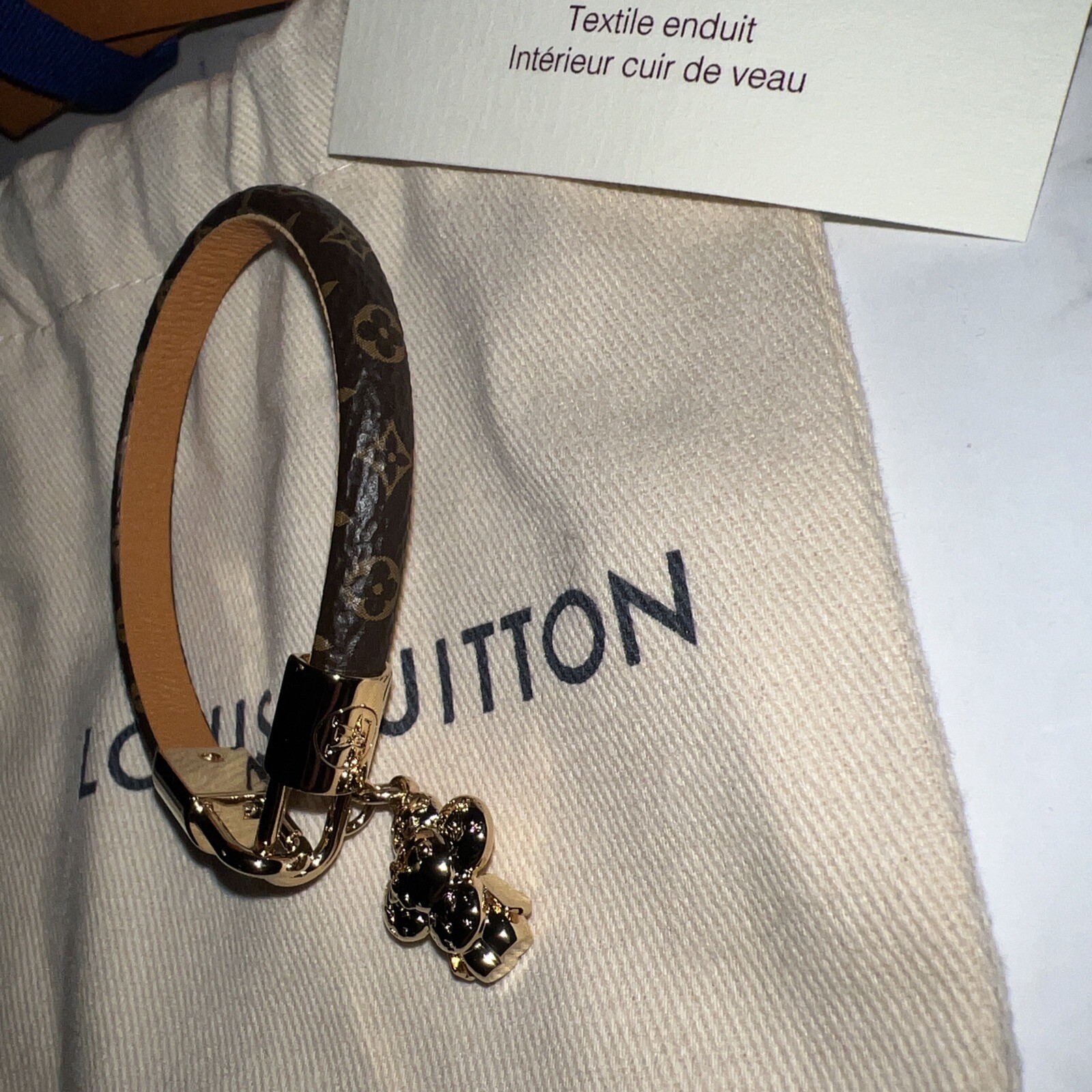 Bracelet Louis Vuitton Vivienne Monogram Charm Size1 17 New Box Receipt M6773F