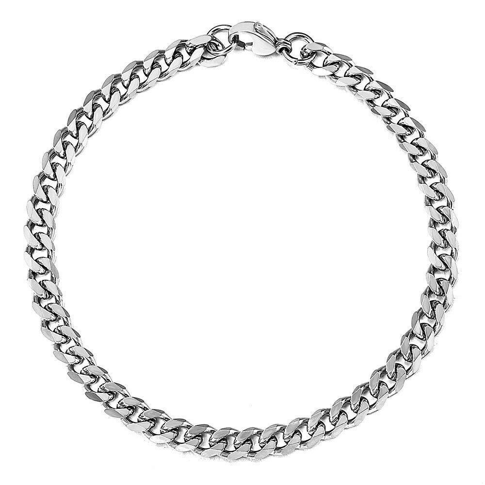 Mens Womens 3/5/7/9/11MM Cuban Curb Bracelet Chain Stainless Steel Multi-sizes