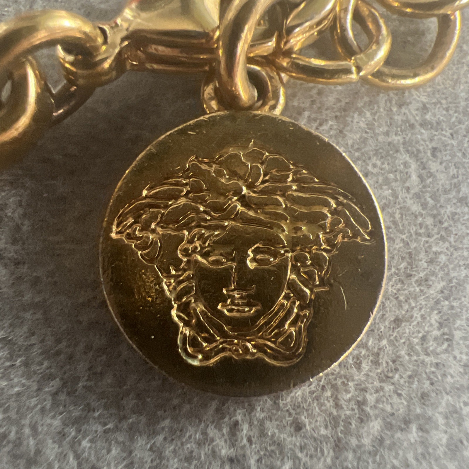 Authentic VERSACE Braided Rope and Gold Tone Bracelet