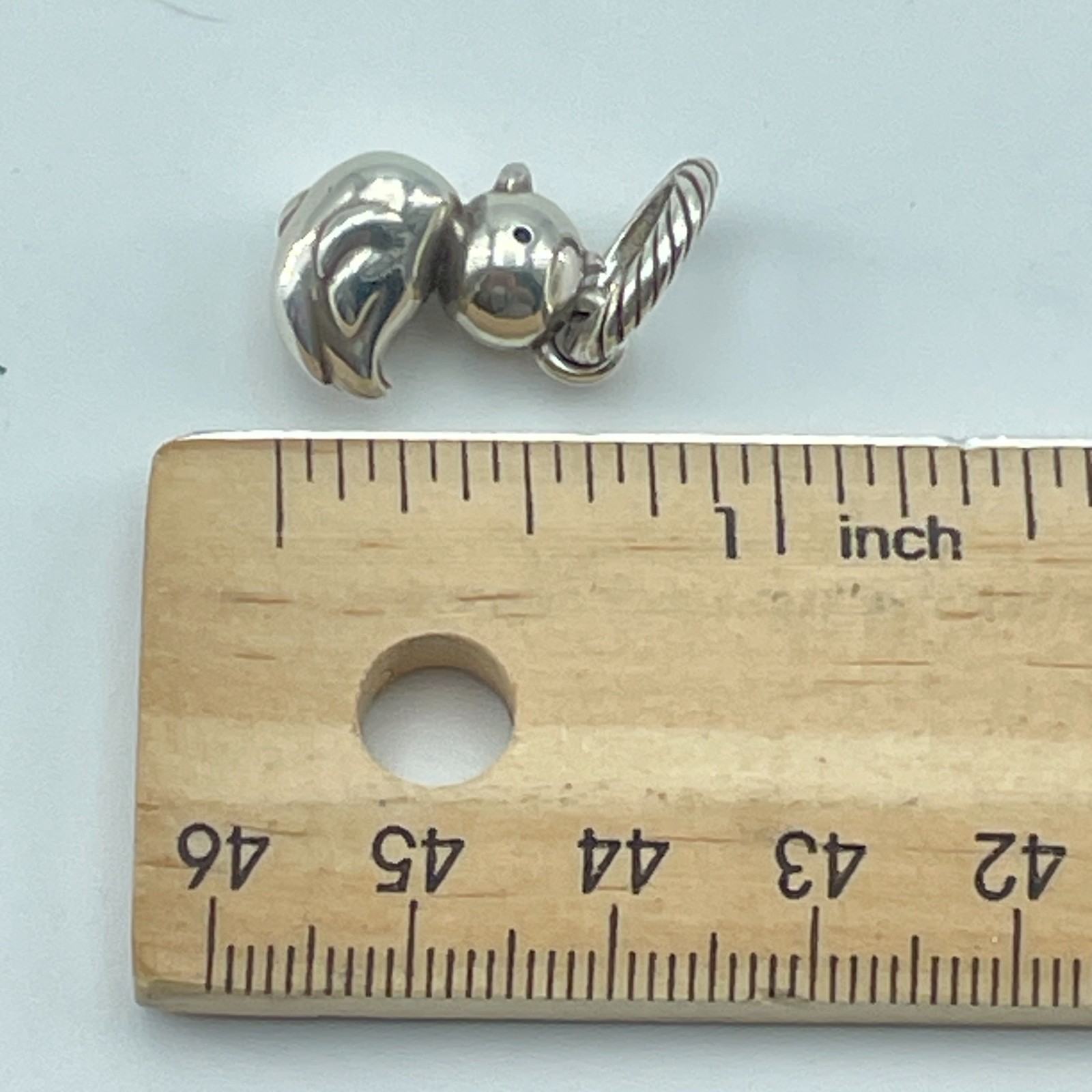 BRIGHTON Duck Bird Dangle Charm Pendant Silver Plated Cute Chick Jewelry 1in NEW