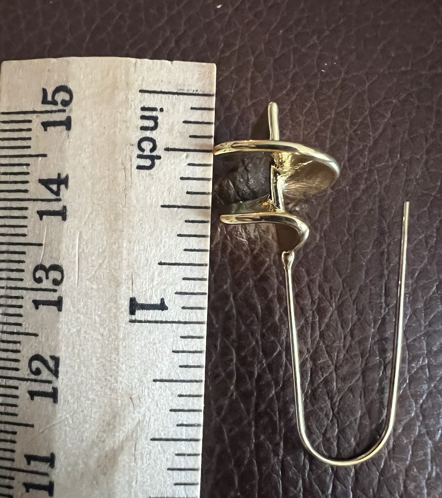 Chico’s Gold Sculptural Spiral Earrings Modern Art Minimal Museum Boho Retro VTG