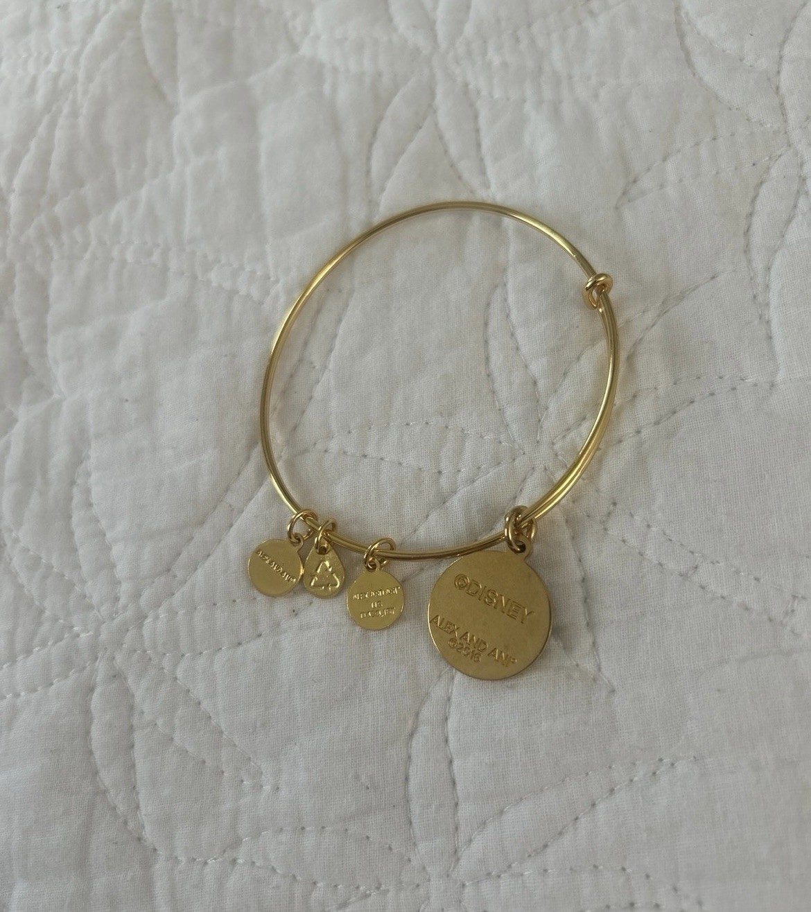 Alex & Ani Bracelet Bangle Mickey Mouse Santa Disney Parks Holiday Gold Silver