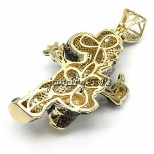 5.8Ct Multicolor Cubic Zirconia Men’s Happy Character Pendant 925 Silver
