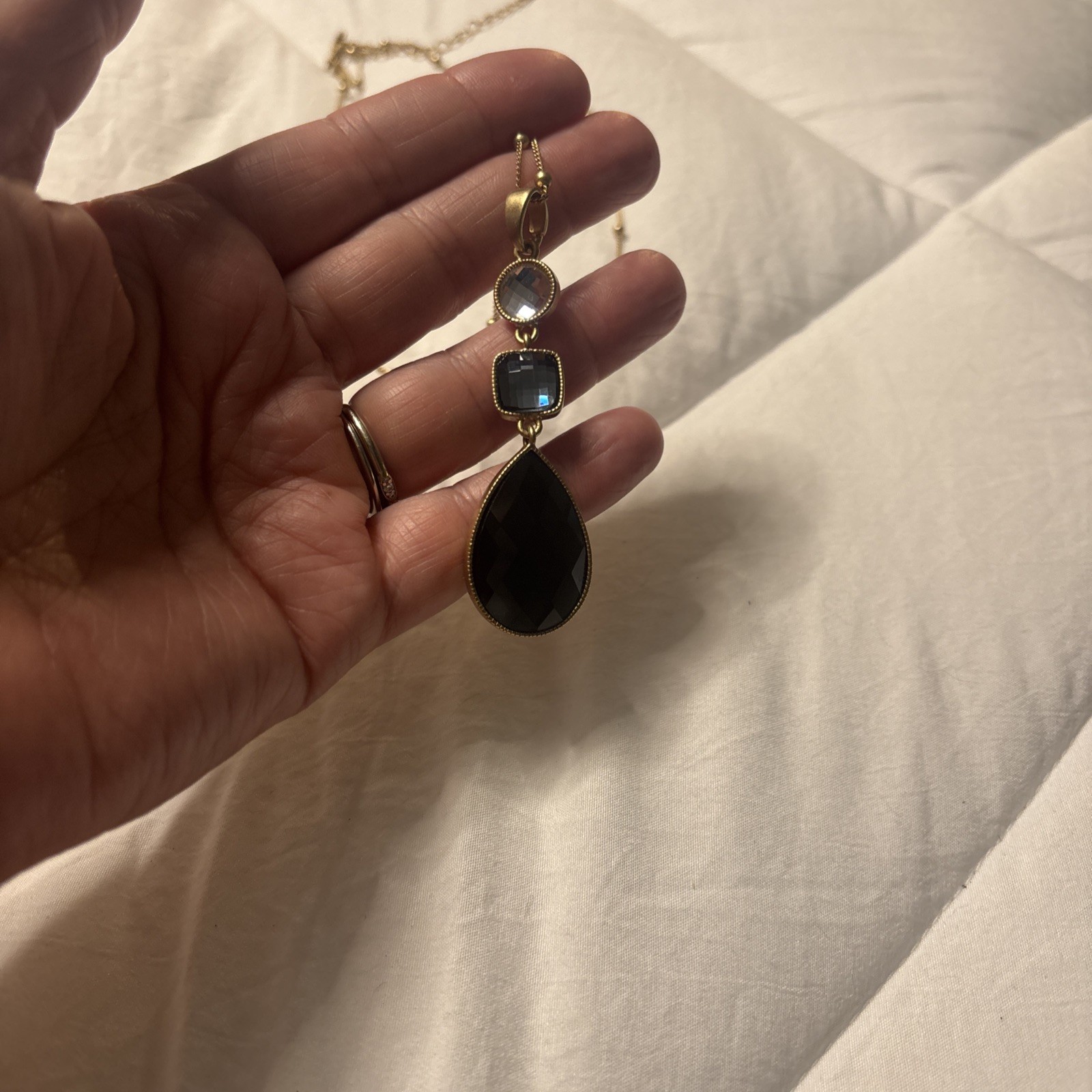Lia Sophia Necklace Earrings Gold Tone
