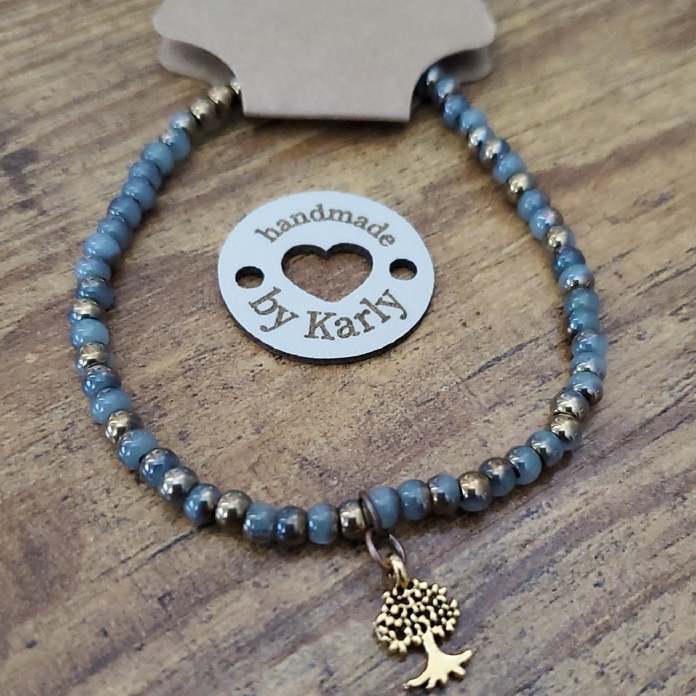 Blue and Gold Bracelet With Family Tree