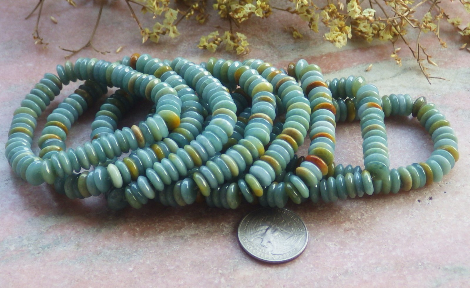 1 piece Yellow A JADE Jadeite Beads Bangle Circle Bracelet 6.5 inches 732670
