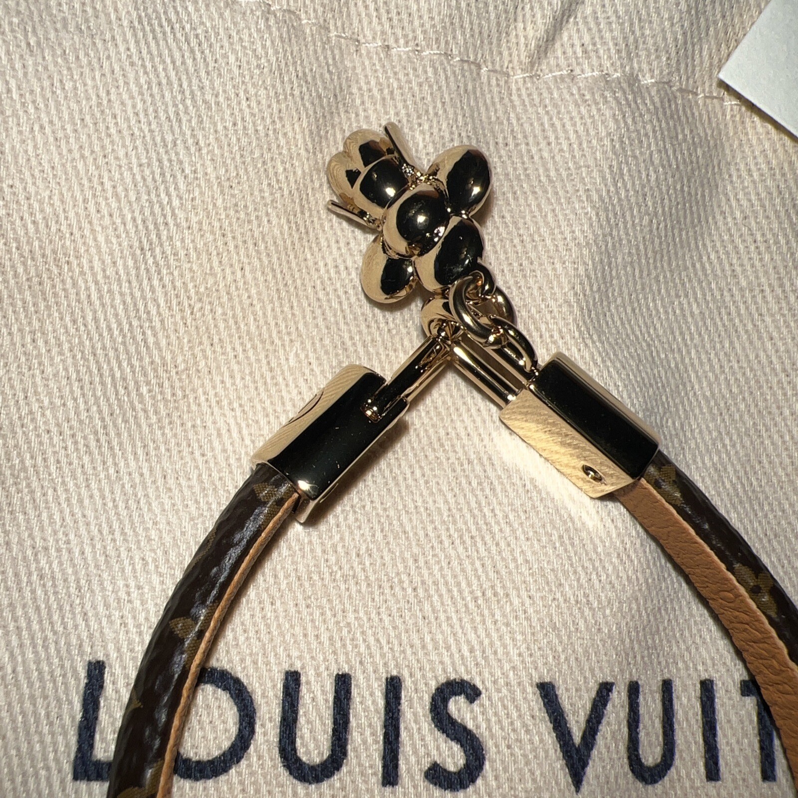 Bracelet Louis Vuitton Vivienne Monogram Charm Size1 17 New Box Receipt M6773F