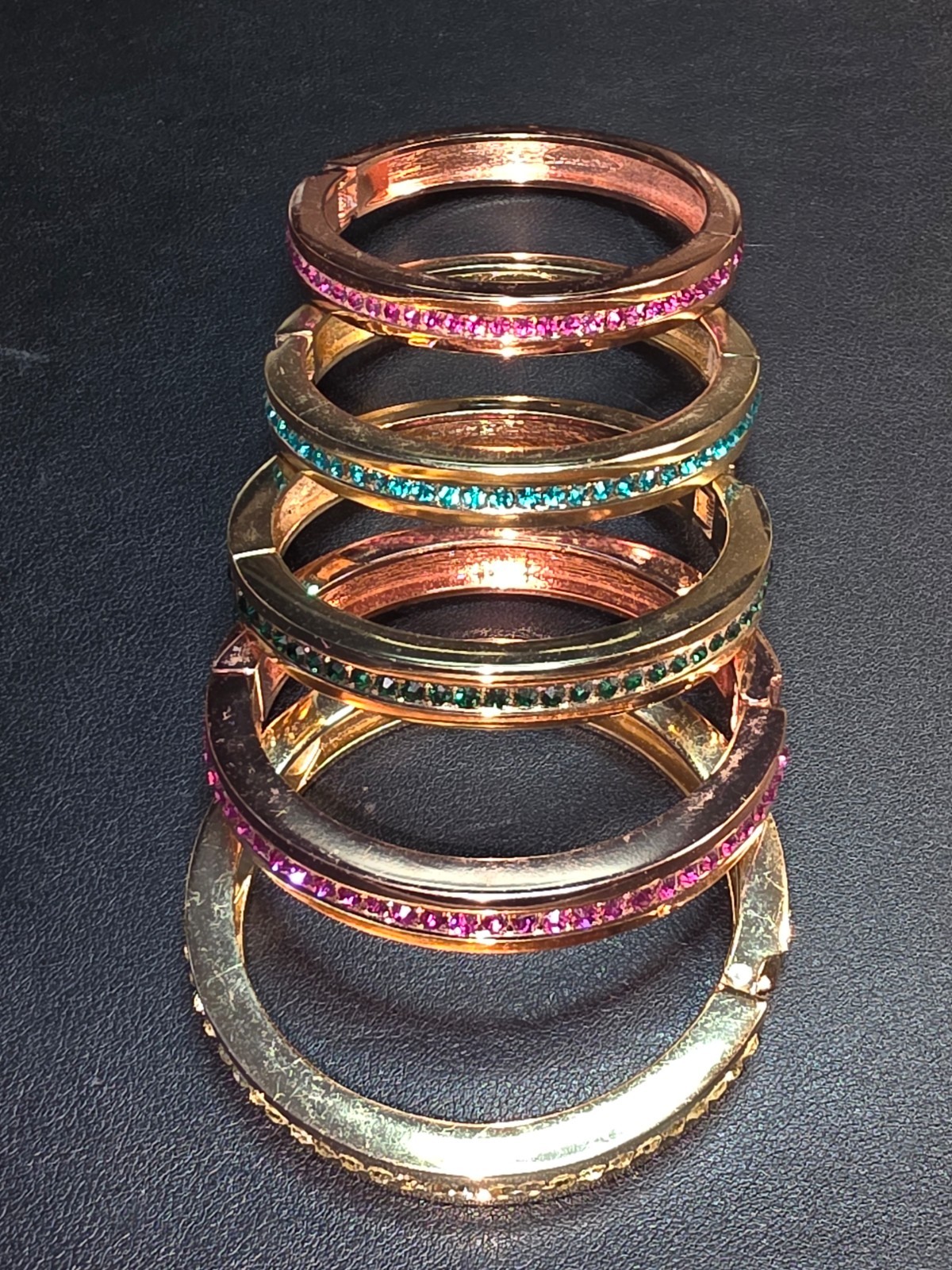 Coldwater Creek Rhinestone Bangle Bracelet Lot of 5