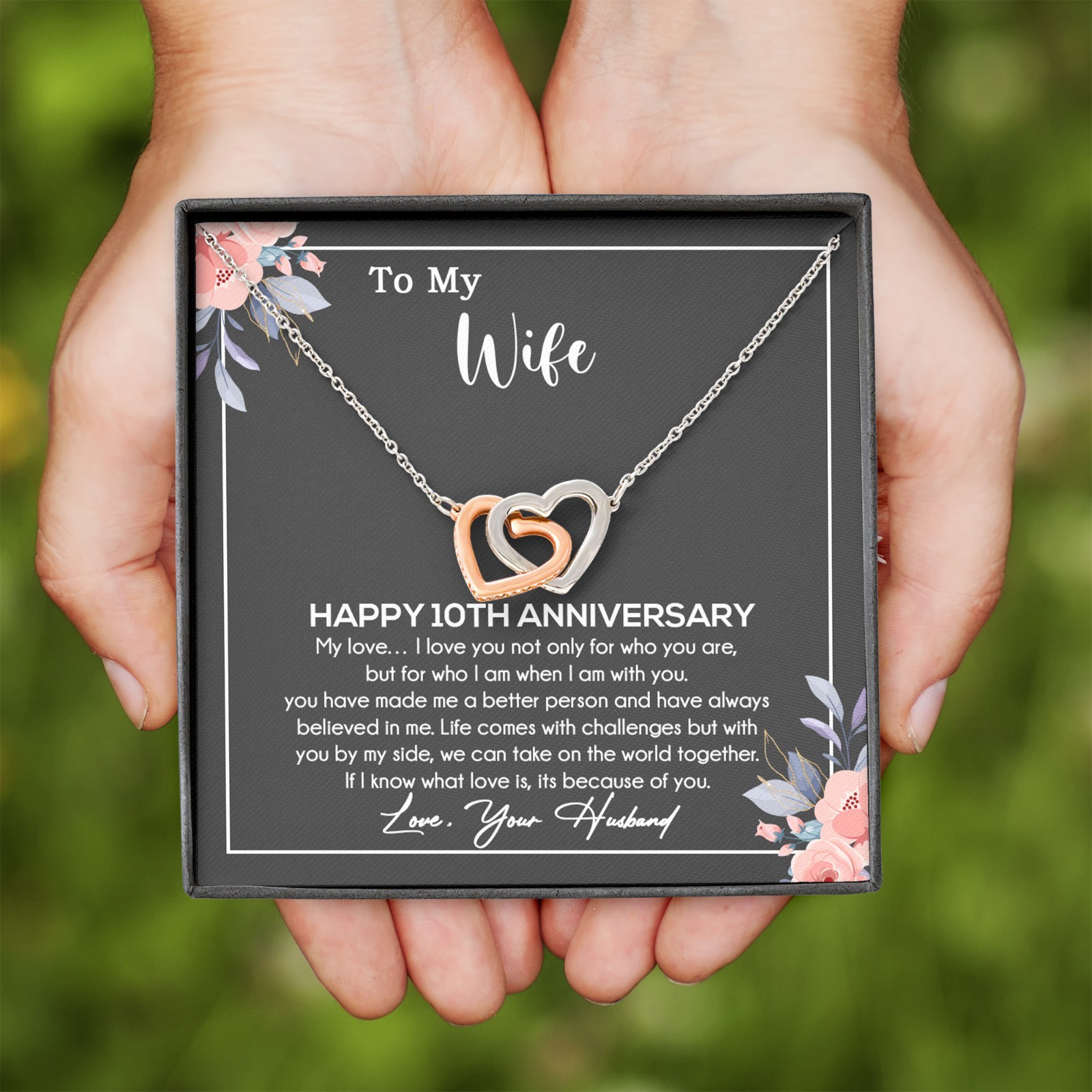 10th Anniversary Gift For Wife Necklace, 10 Year Anniversary, 10th Wedding Gift