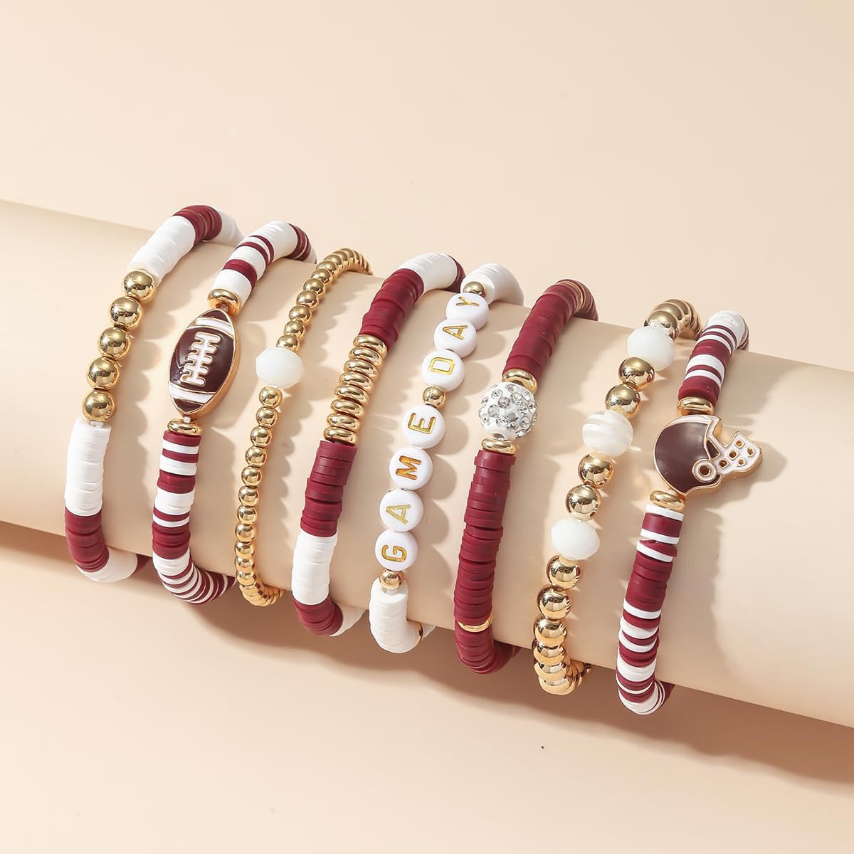 Game Day Football Charm Bracelet: Stackable Sports Jewelry for Moms & Dads – Per