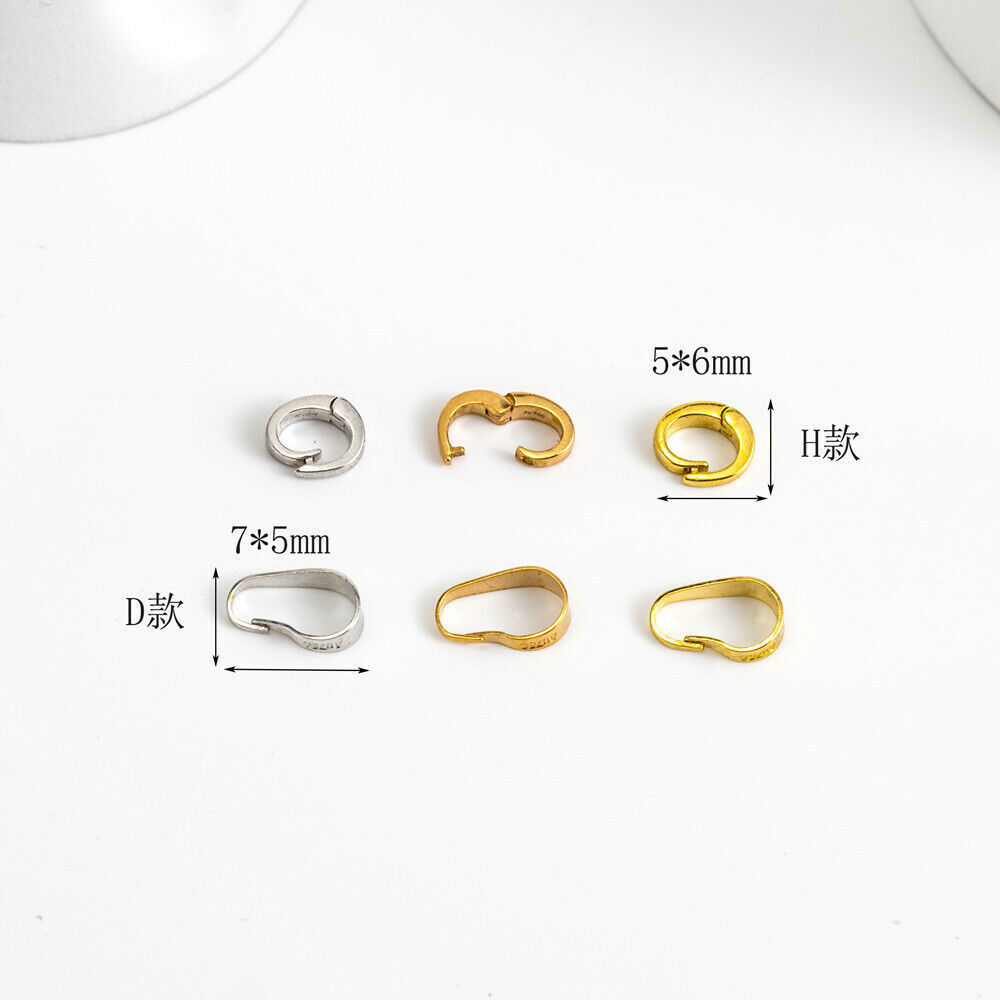 Real Pure 18K Yellow Gold Clasp Hooks Bracelet Necklace Connector Lobster Circle