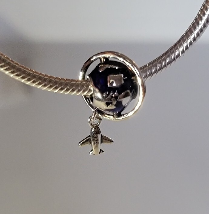 🔅New 925 Sterling Silver Sparkling Globe Pendant Charm 🔅